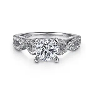 14KW Diamond Engagement Semi-Mount Ring, .37 CTW