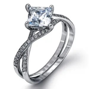 18KW Diamond Engagement Semi-Mount Ring w/ 0.15 ctw