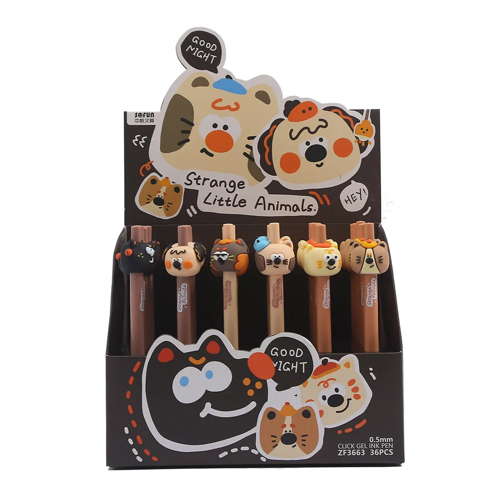 22602 ANIMALS CARTOON RETRACTABLE GEL PEN-36