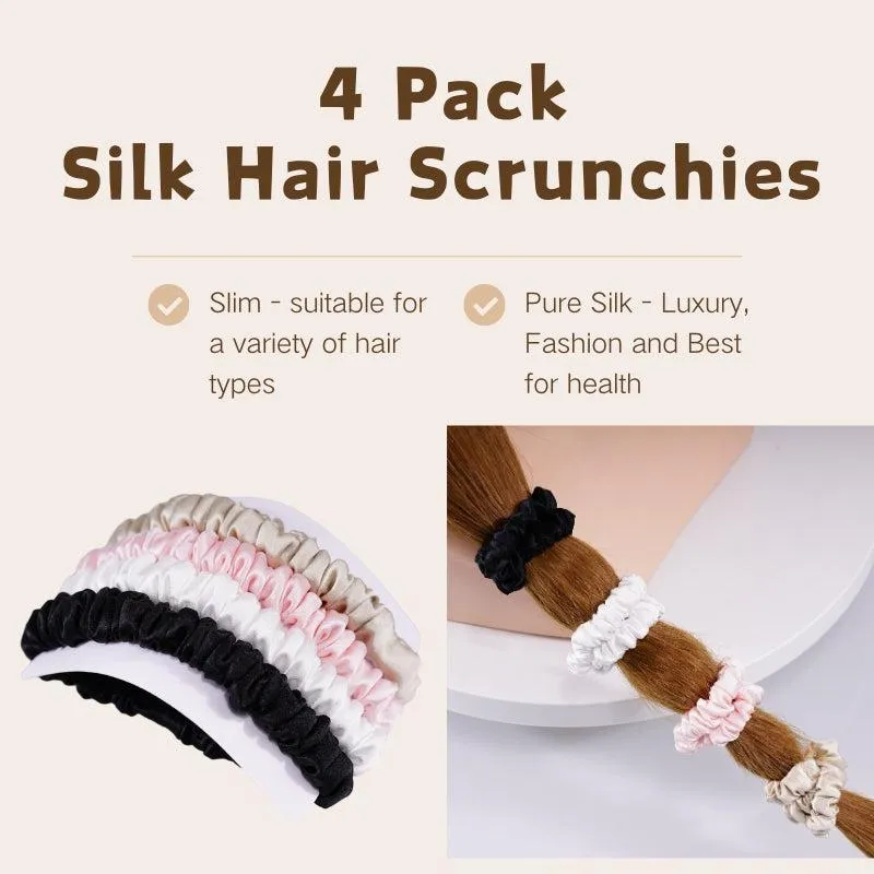 4 Pack Skinny silk scrunchies - Classics - dropshipping