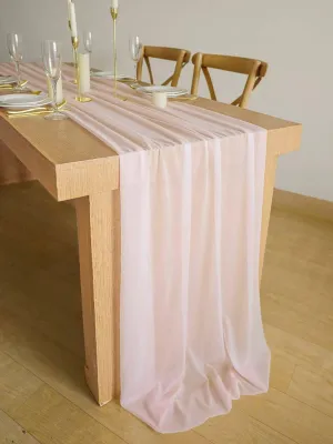 9.8Ft Blush Sheer Chiffon Table Runner