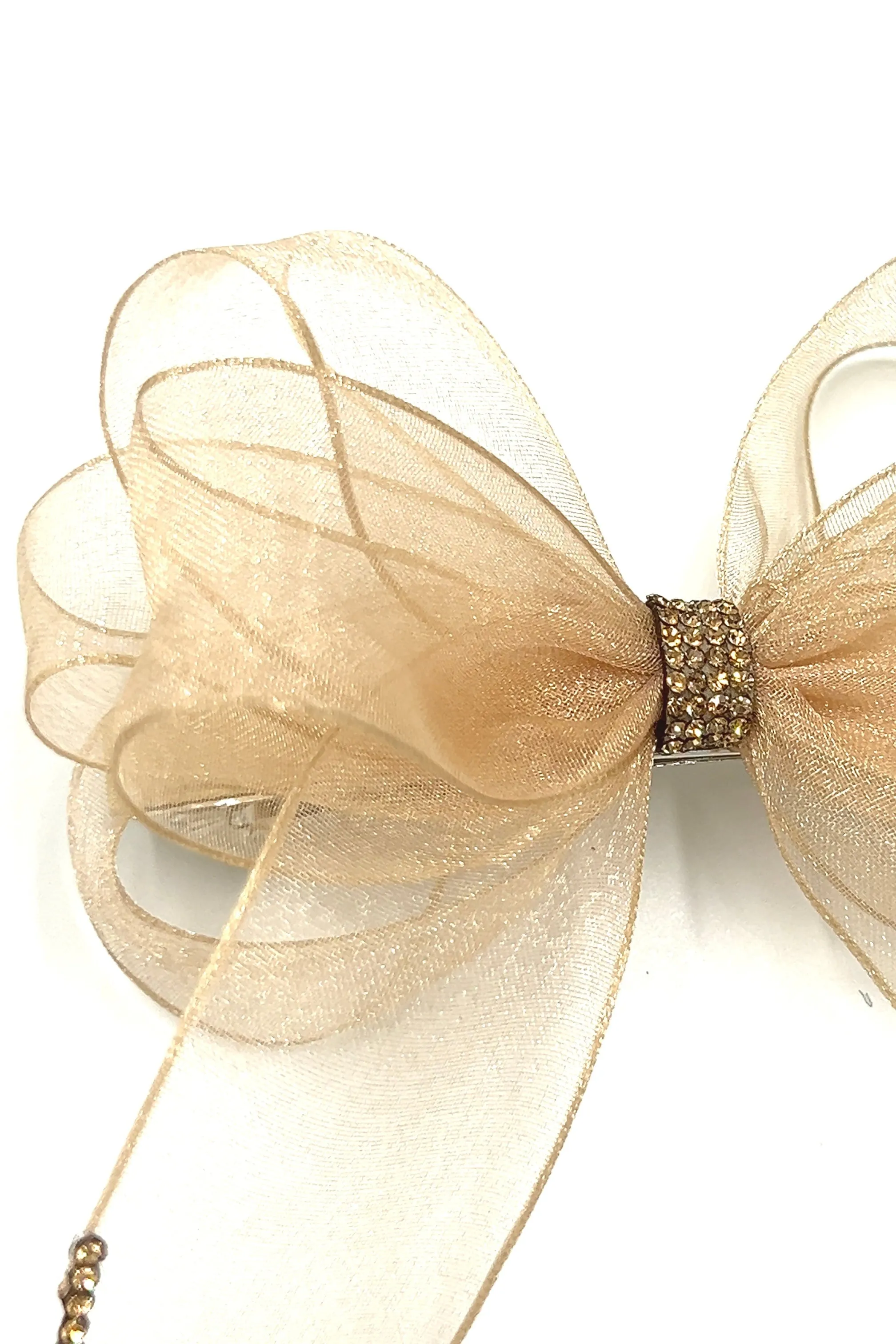 Amber Bow Chiffon Barrette