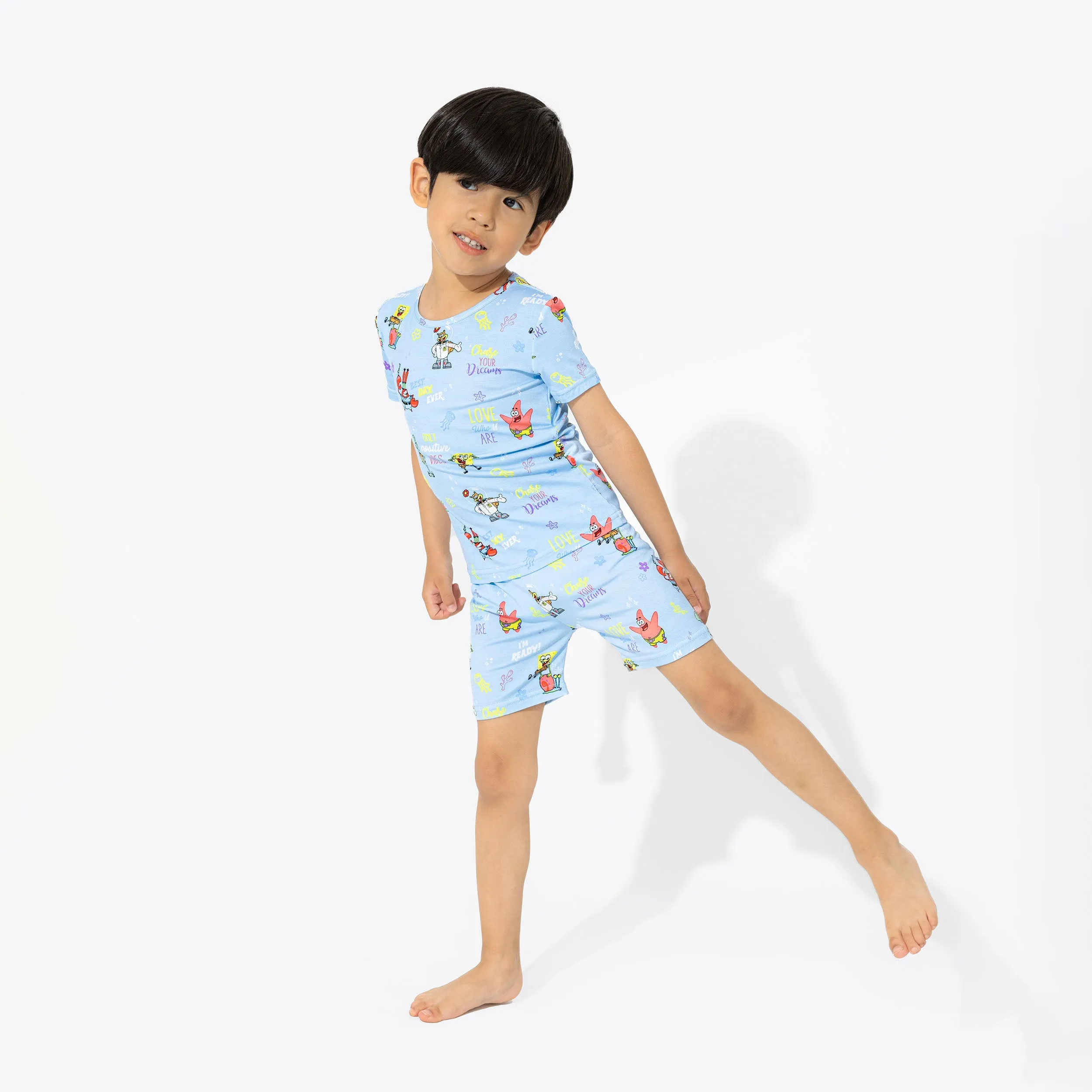 Bellabu Bear 2 piece Short Sleeve w/ Shorts PJ Set - SpongeBob Good Vibes