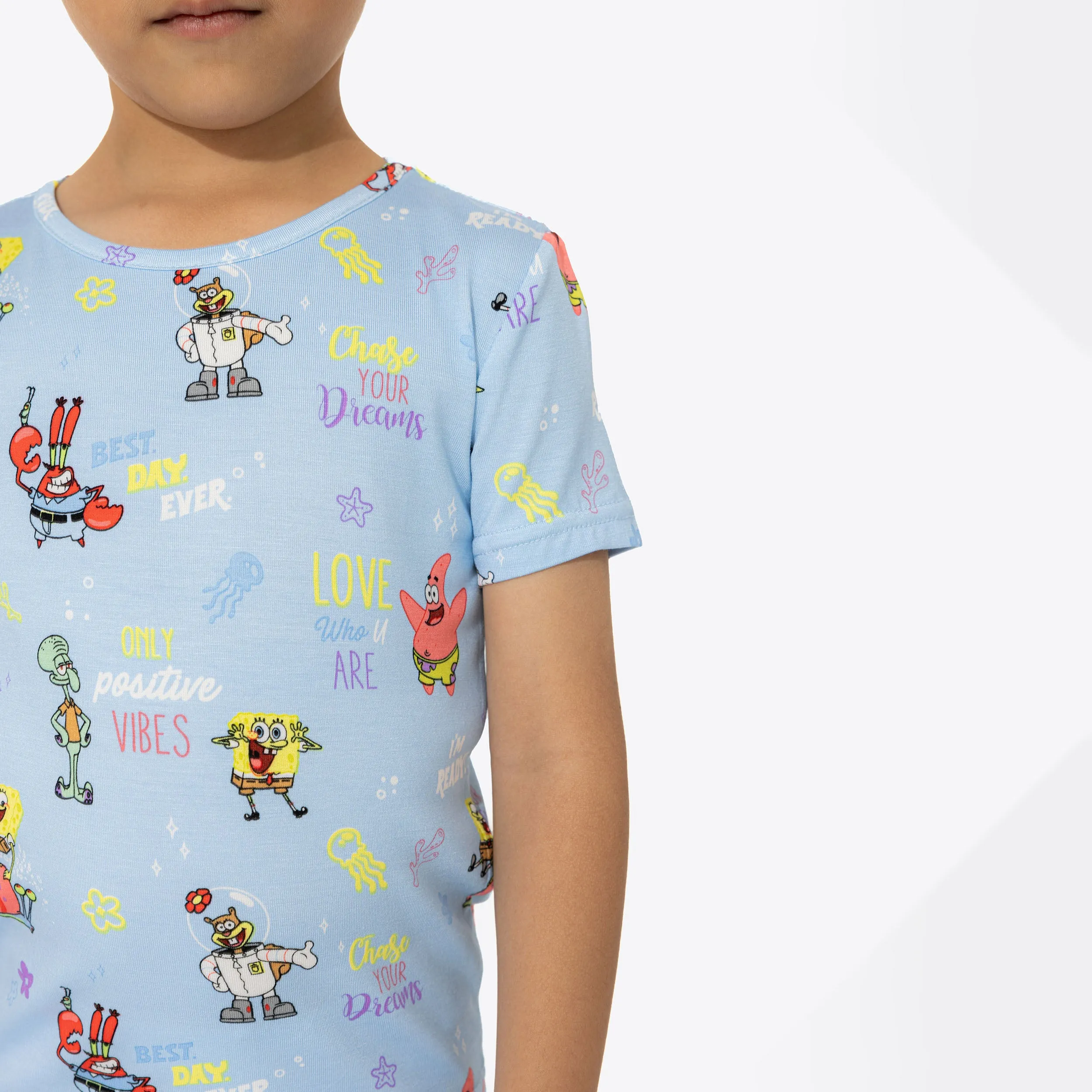 Bellabu Bear 2 piece Short Sleeve w/ Shorts PJ Set - SpongeBob Good Vibes