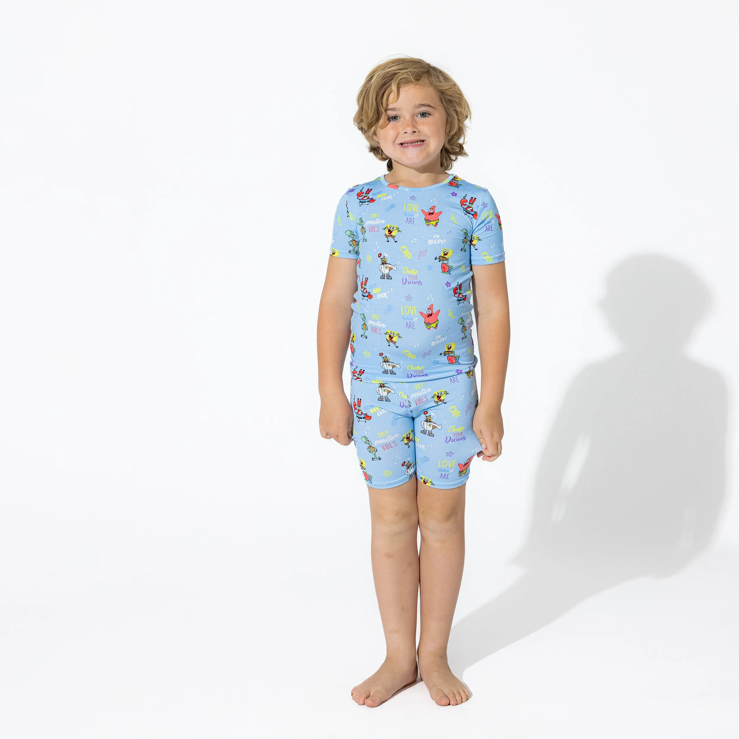 Bellabu Bear 2 piece Short Sleeve w/ Shorts PJ Set - SpongeBob Good Vibes