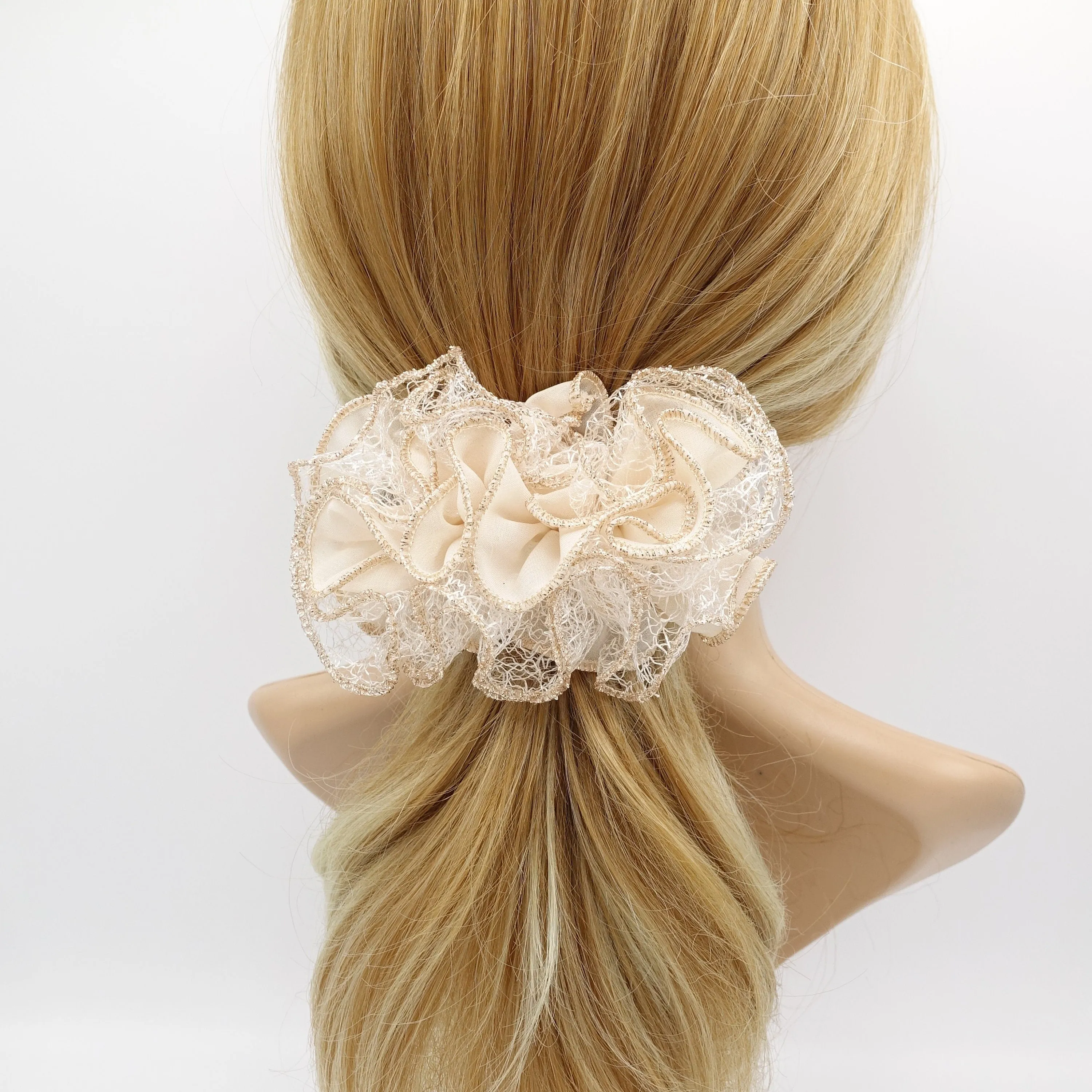 chiffon ruffle wave hair barrette