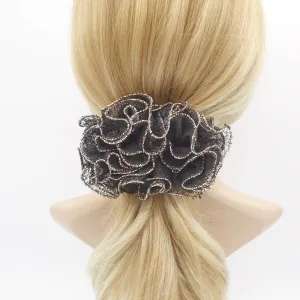 chiffon ruffle wave hair barrette