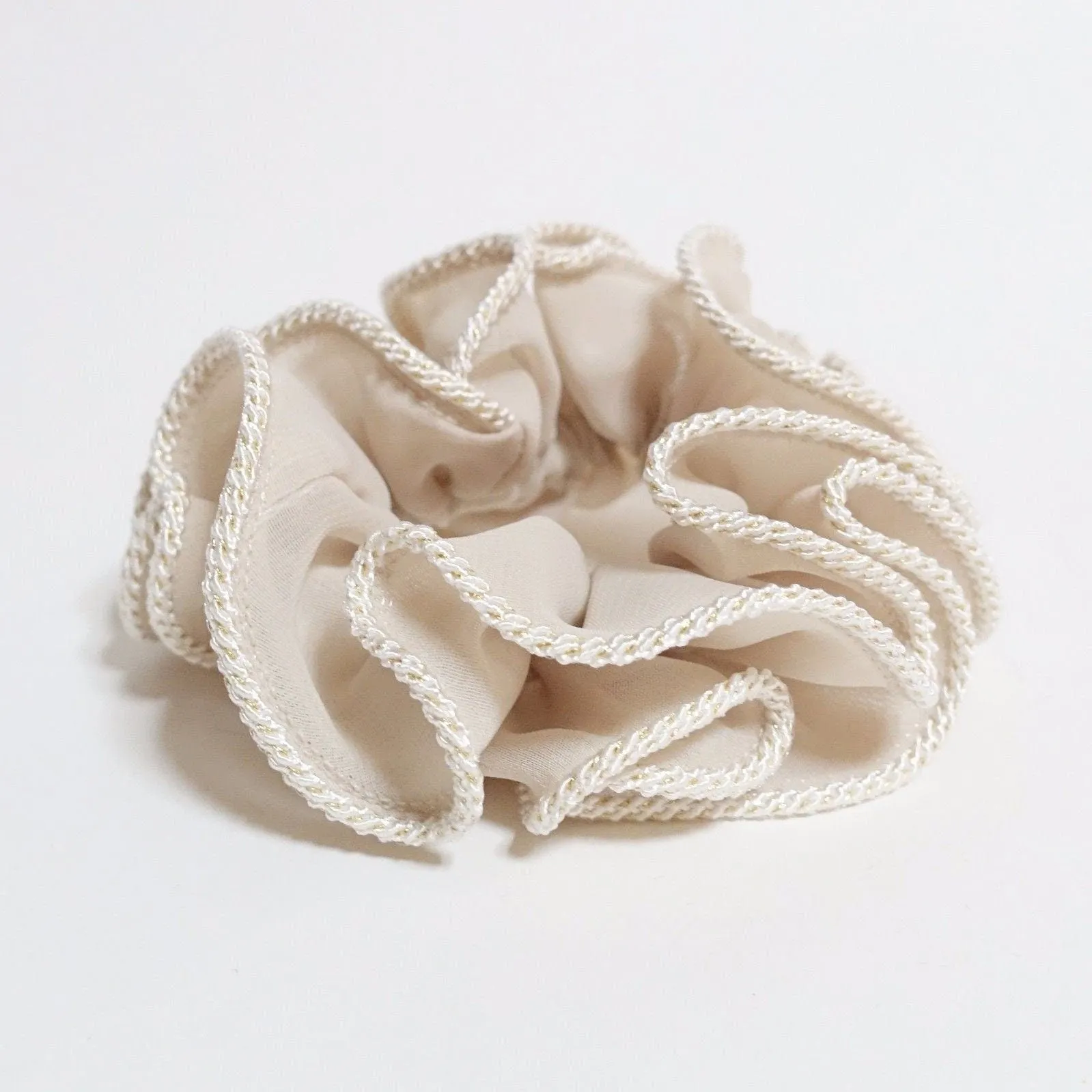 Chiffon Scrunchie Thread Trim Hair scrunchy Women Hair Tie Accessory scrunchies