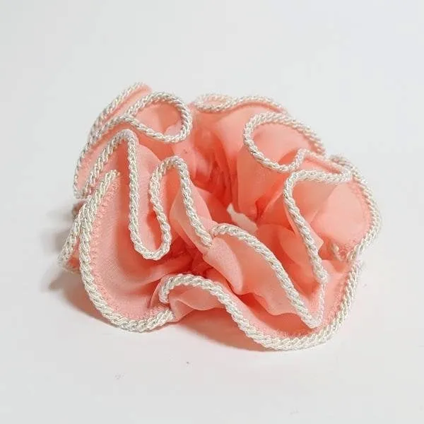 Chiffon Scrunchie Thread Trim Hair scrunchy Women Hair Tie Accessory scrunchies