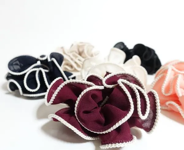 Chiffon Scrunchie Thread Trim Hair scrunchy Women Hair Tie Accessory scrunchies