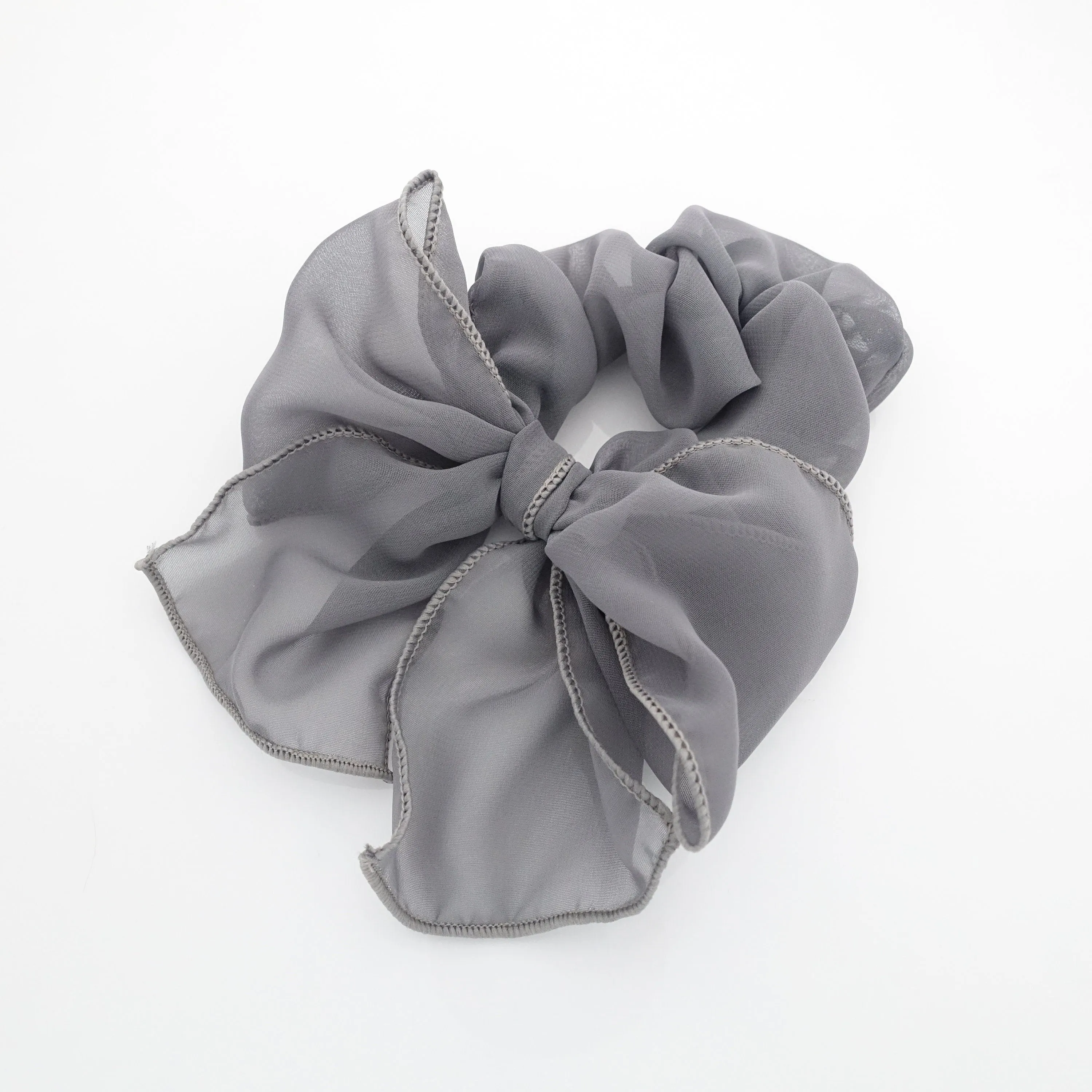 chiffon waving bow scrunchies drape translucent bow knot scrunchy feminine style hair scrunchie