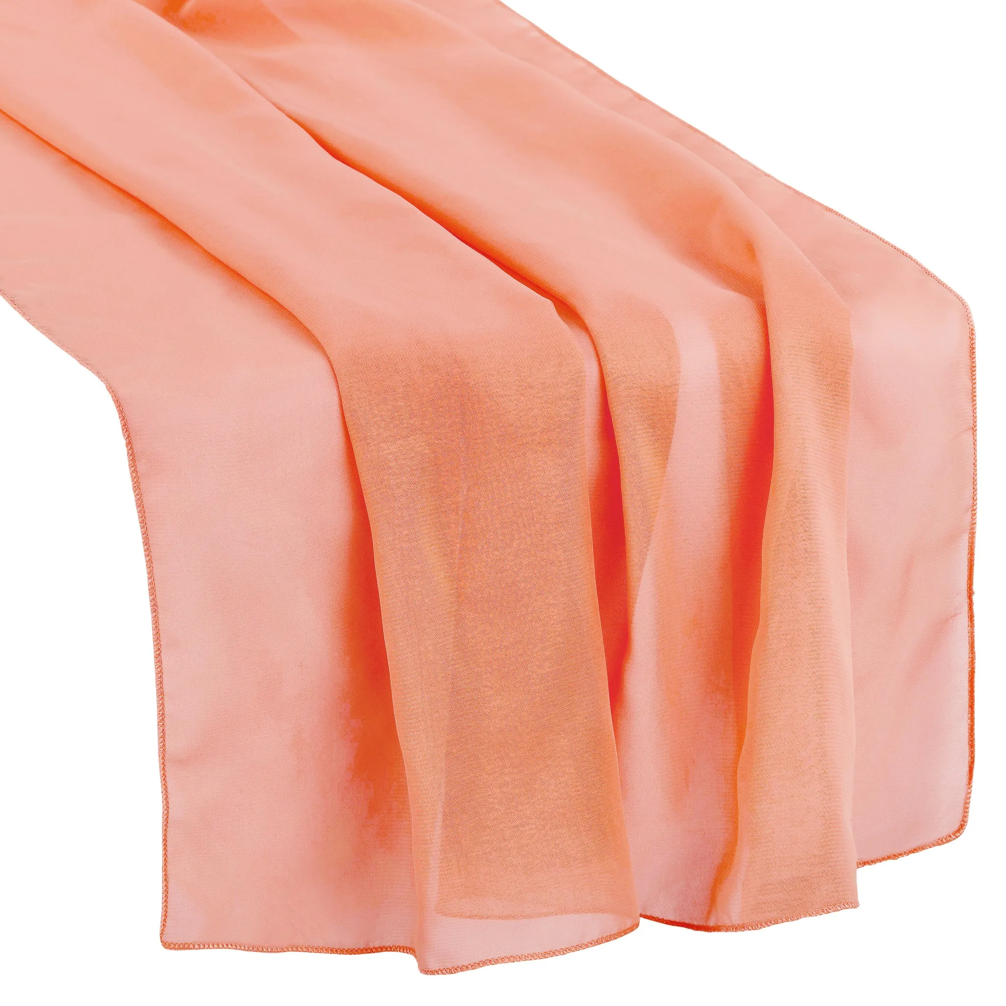 Chiffon Wedding Table Runner 10FT x 27" - Coral