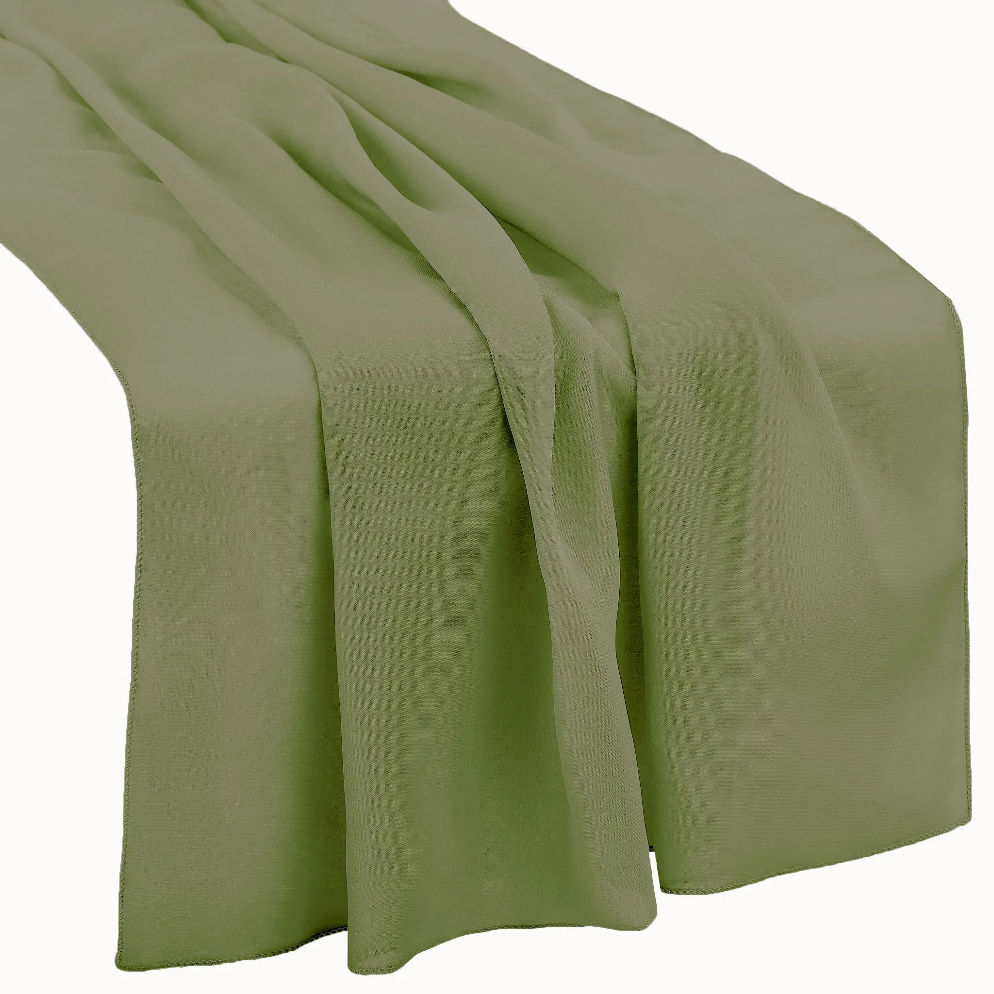 Chiffon Wedding Table Runner 10FT x 27" - Dusty Sage