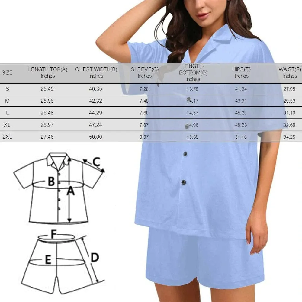 Custom Photo&Name Sleepwear Pajamas Personalized Women's V-Neck Short Pajama Set Bridesmaid Wedding Party Pjs Set