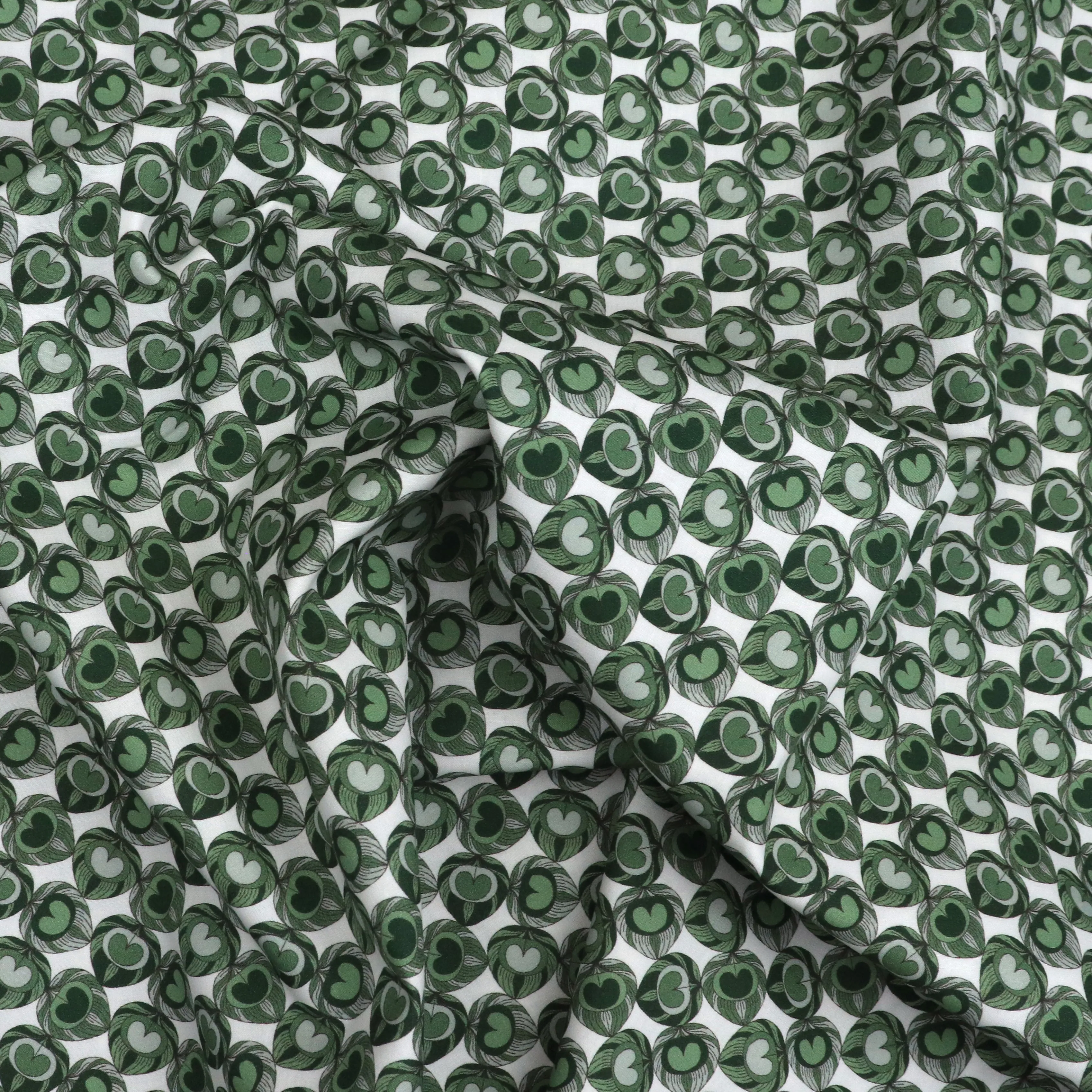 Deadstock Liberty Fabrics - Green Heart Leaves - Cotton Poplin