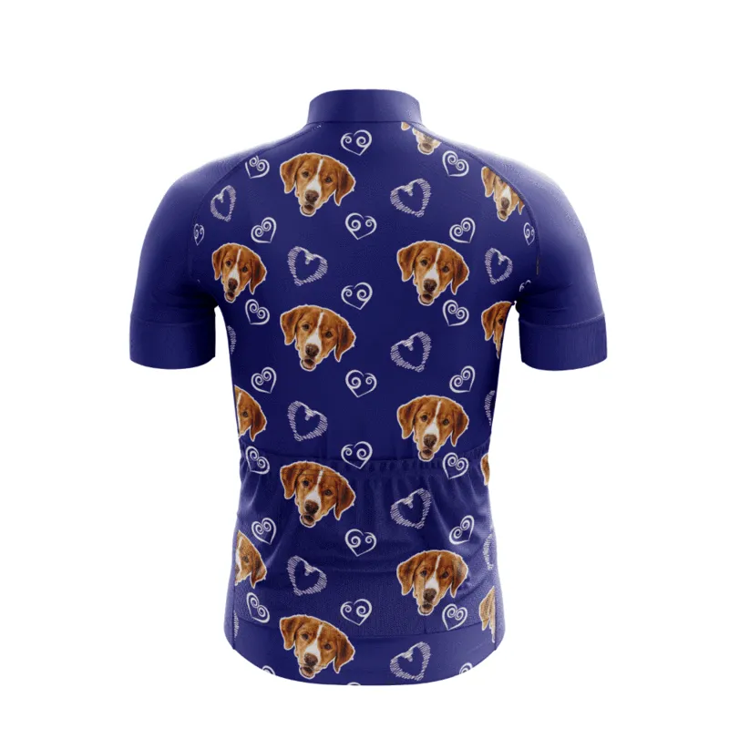 Dog & Hearts Pattern Cycling Jersey