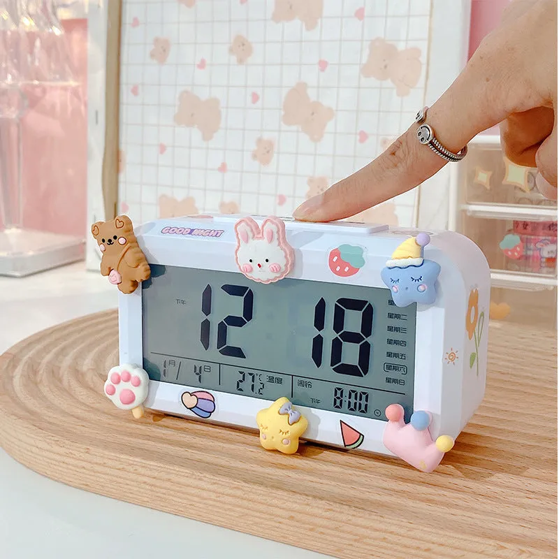 Electronic Alarm Clock Student Smart Dormitory Bedside Alarm Clock Girl Desktop Multi-Function Clock