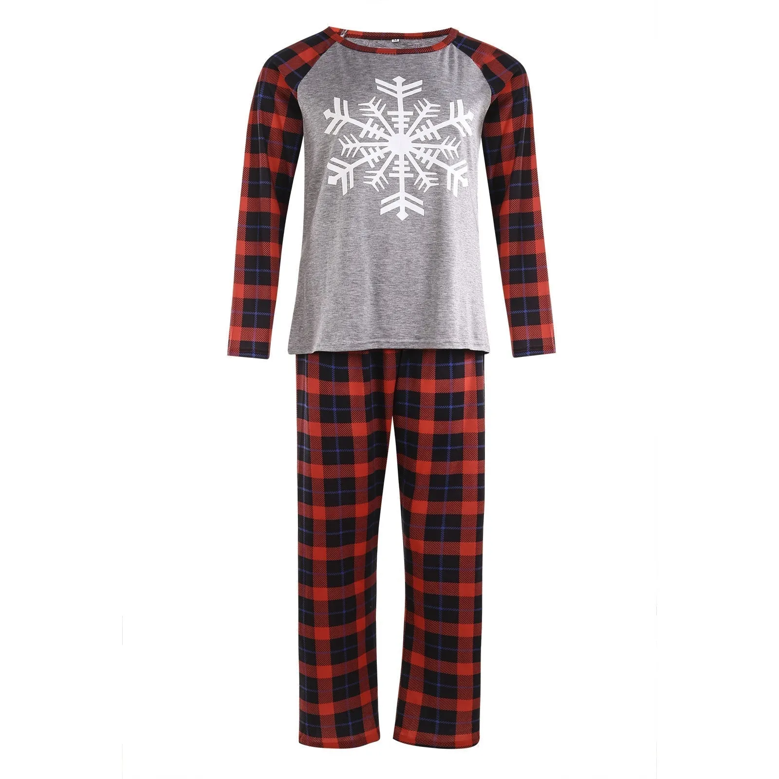 Family Matching Snowflake Printing Plaid Pajamas Sets