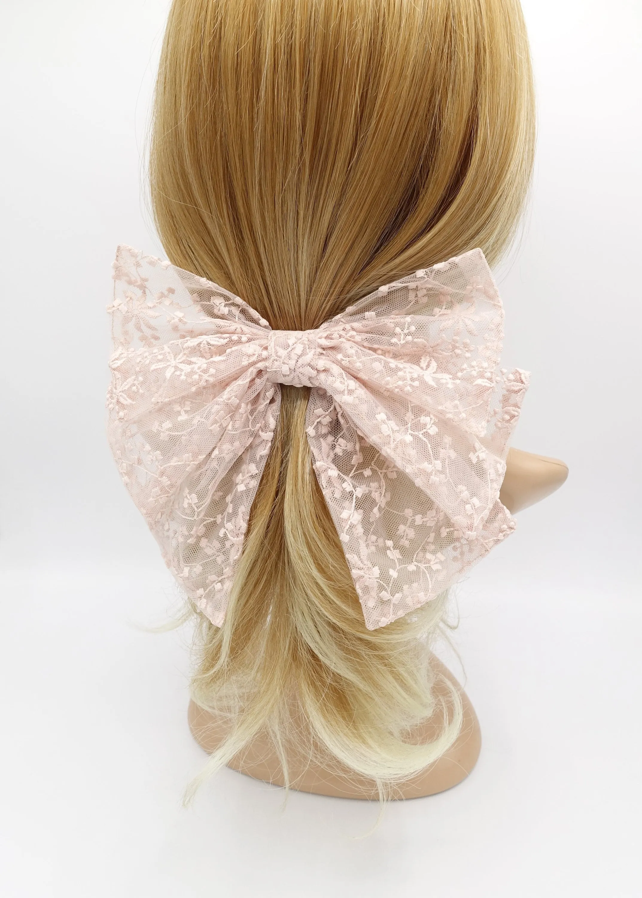 floral lace hair bow layered hair accessory for women