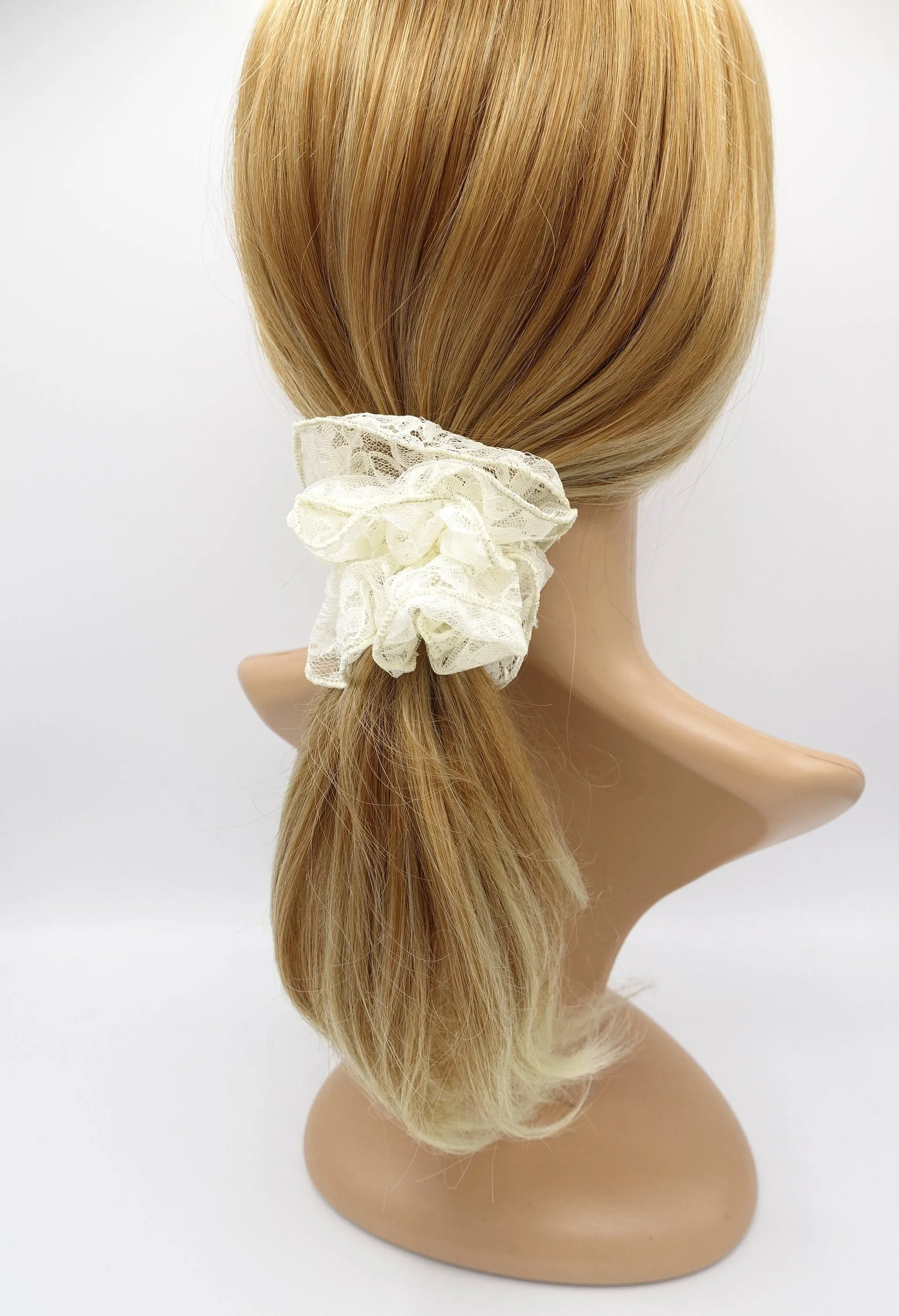 floral lace scrunchies glittering edge scrunchies cute hair hair ties for women