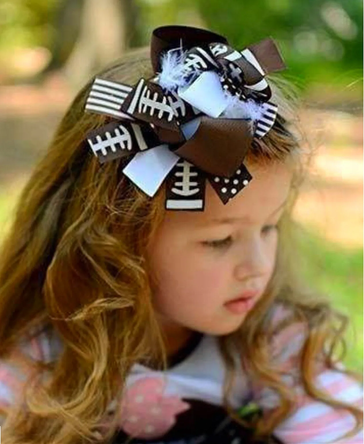 Girls Football Leg Warmer, Hair Bow Accessory Set