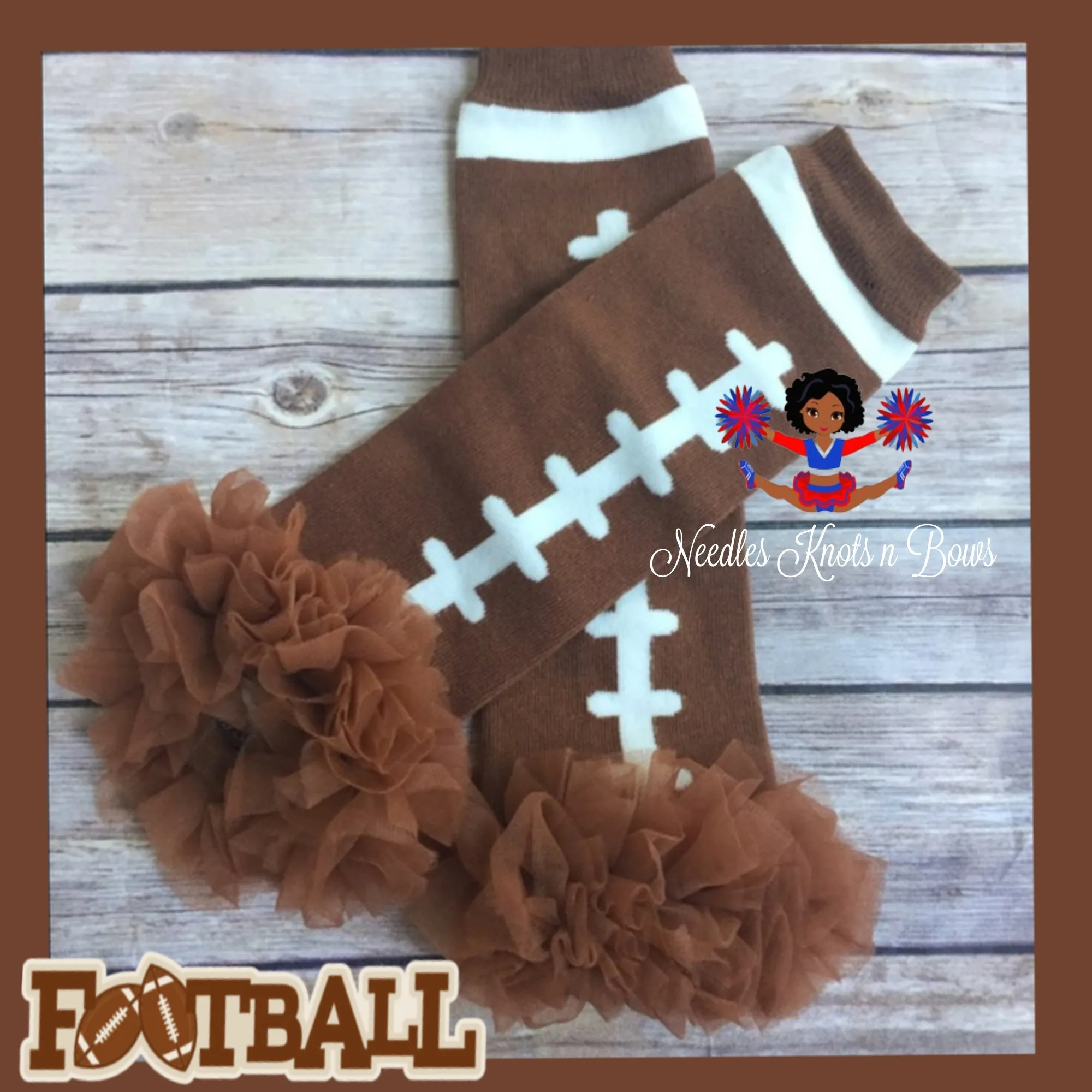 Girls Football Leg Warmer, Hair Bow Accessory Set