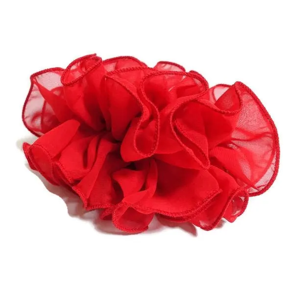 handmade ruffle chiffon banana hair clip fabric Wave Banana Hair Clip Women Hair Accessories