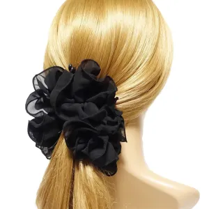 handmade ruffle chiffon banana hair clip fabric Wave Banana Hair Clip Women Hair Accessories