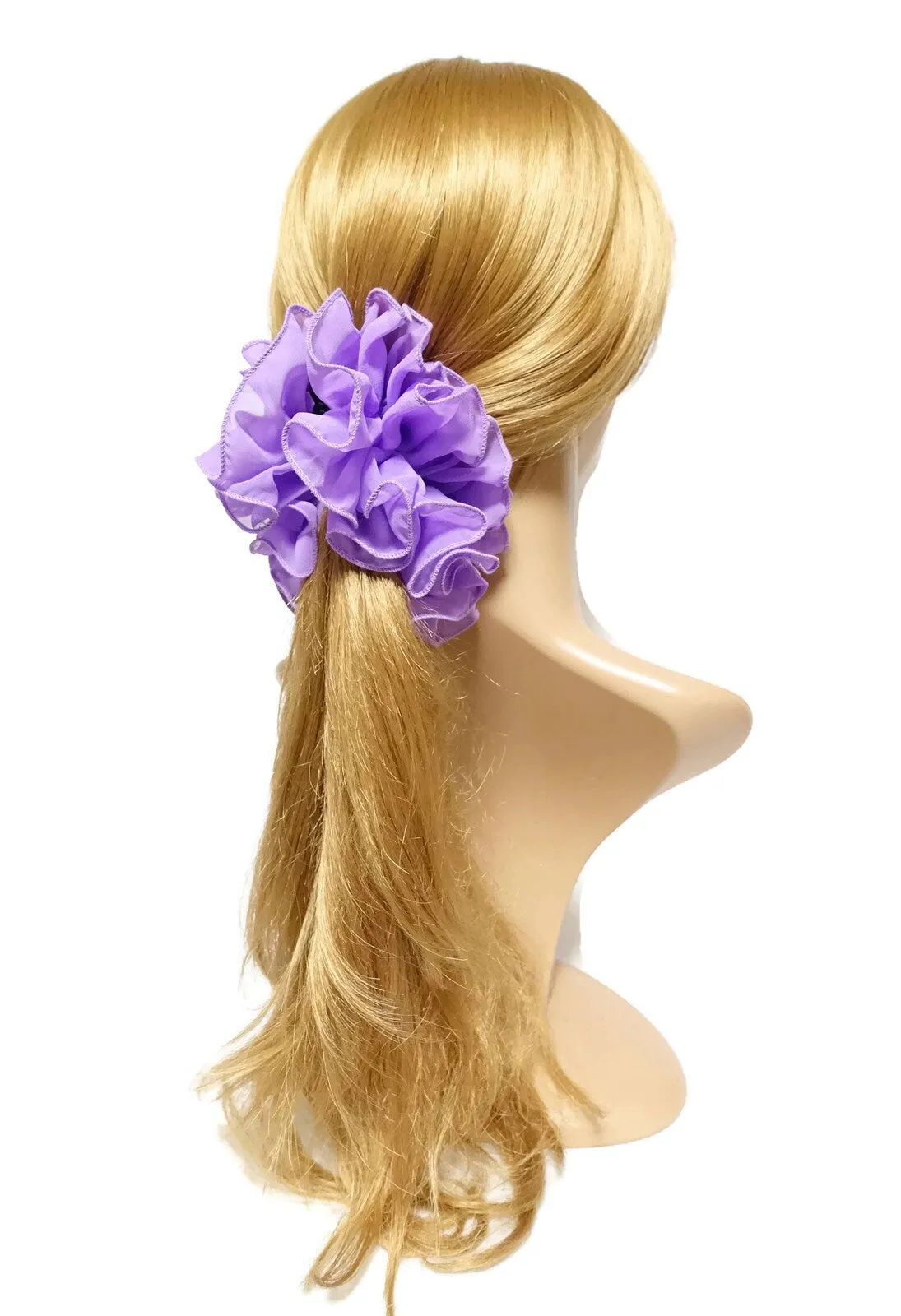 handmade ruffle chiffon banana hair clip fabric Wave Banana Hair Clip Women Hair Accessories