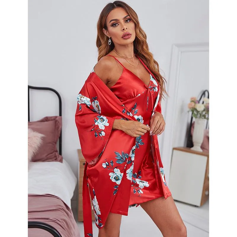 Ice Silk Pajamas Women's Summer Sexy Suspender Suit