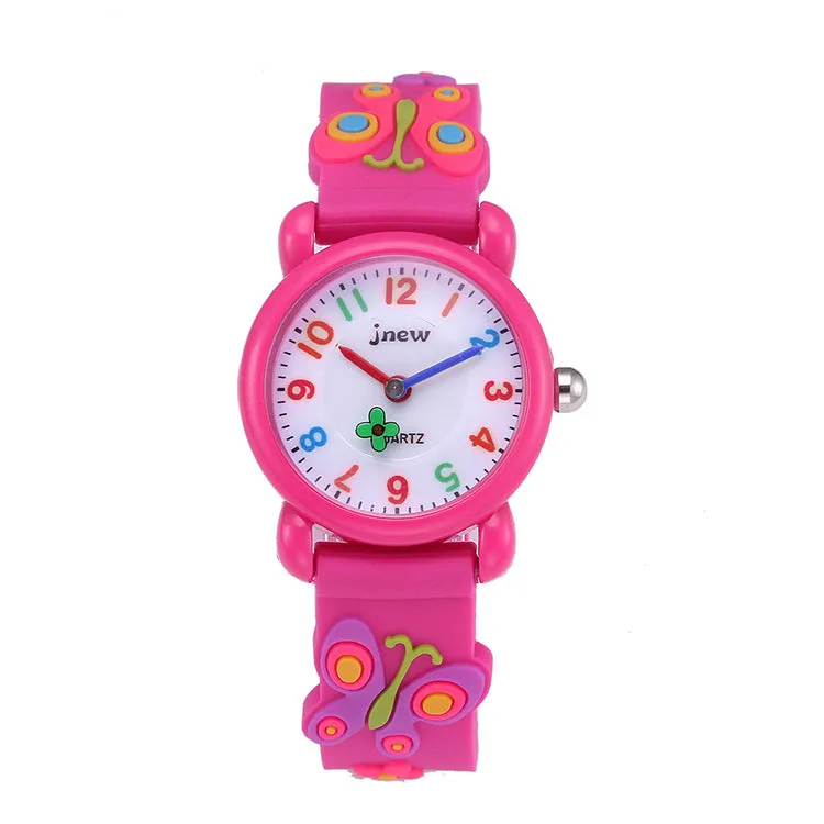 Jiuniu Children's 3D Silicone Cartoon Watch Waterproof Quartz Watch Primary School Girls Watch Children's Watch