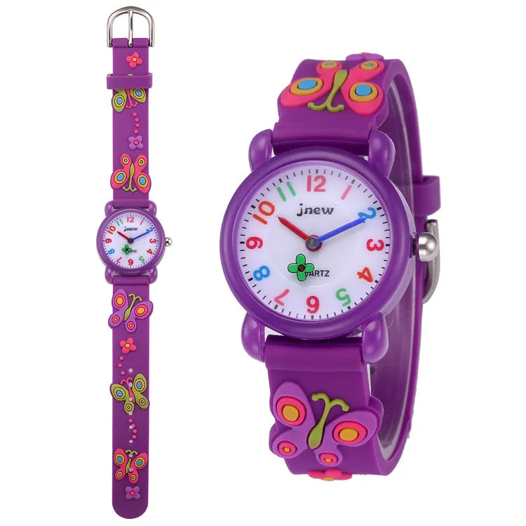 Jiuniu Children's 3D Silicone Cartoon Watch Waterproof Quartz Watch Primary School Girls Watch Children's Watch