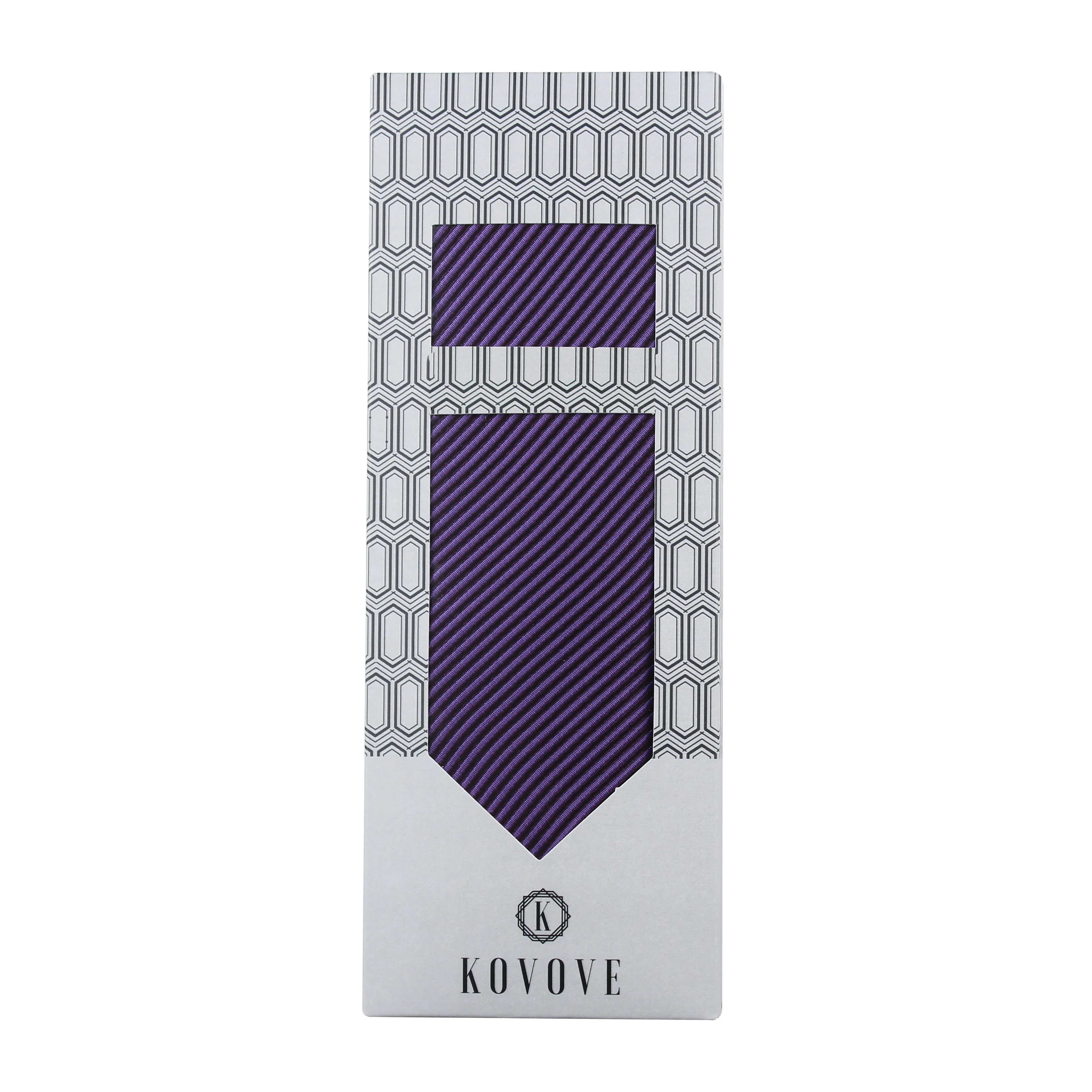 Kovove Royal Striped Necktie and Pocket Square Gift Box