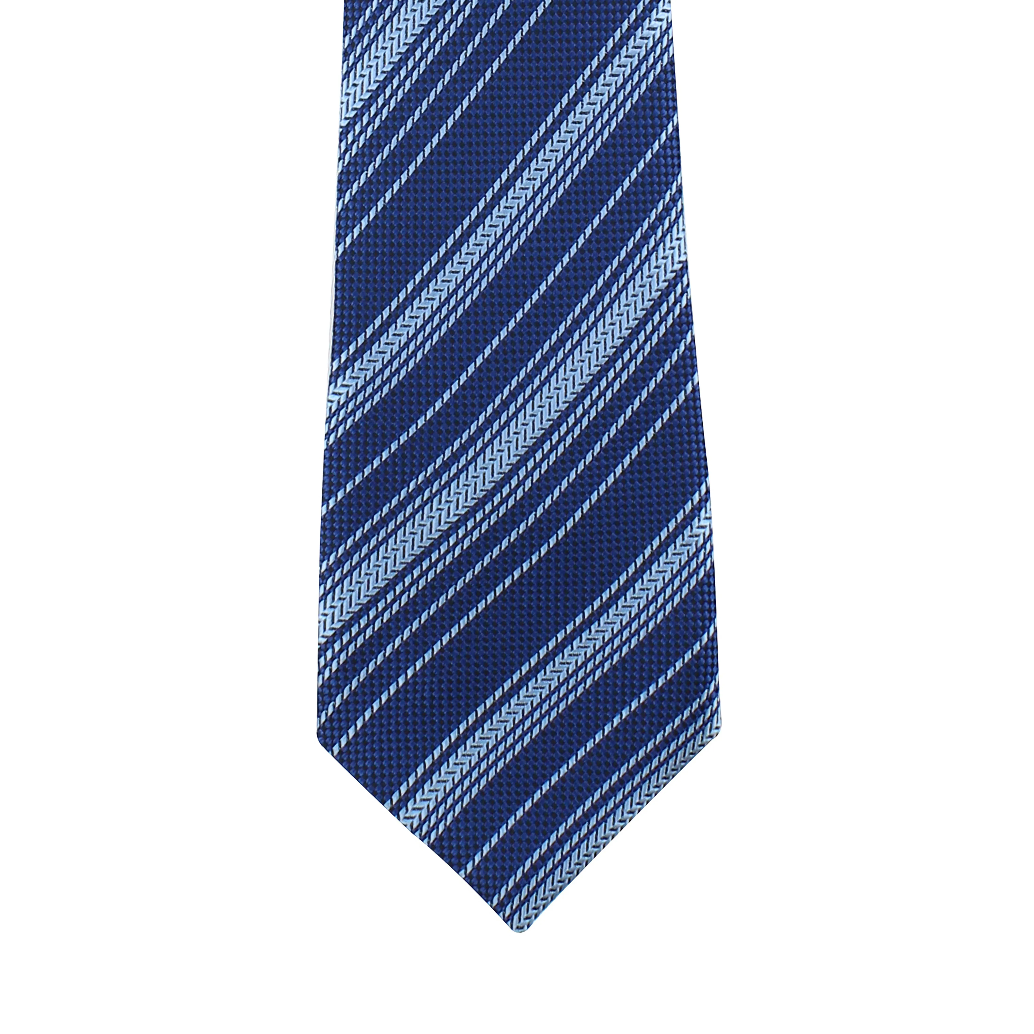 Kovove Soothing Blue Striped Necktie and Pocket Square Gift Box