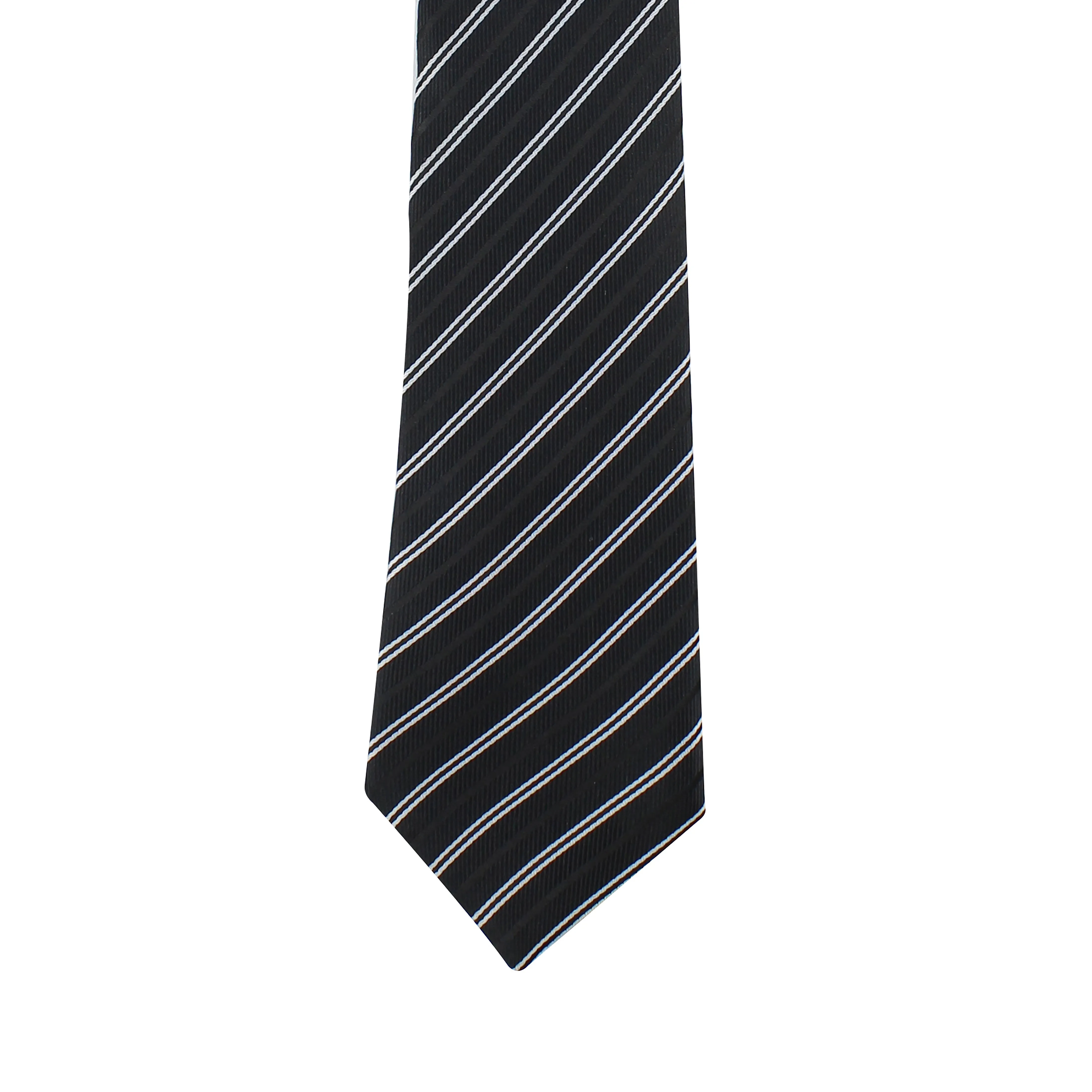 Kovove The Black Treat Striped Necktie and Pocket Square Gift Box