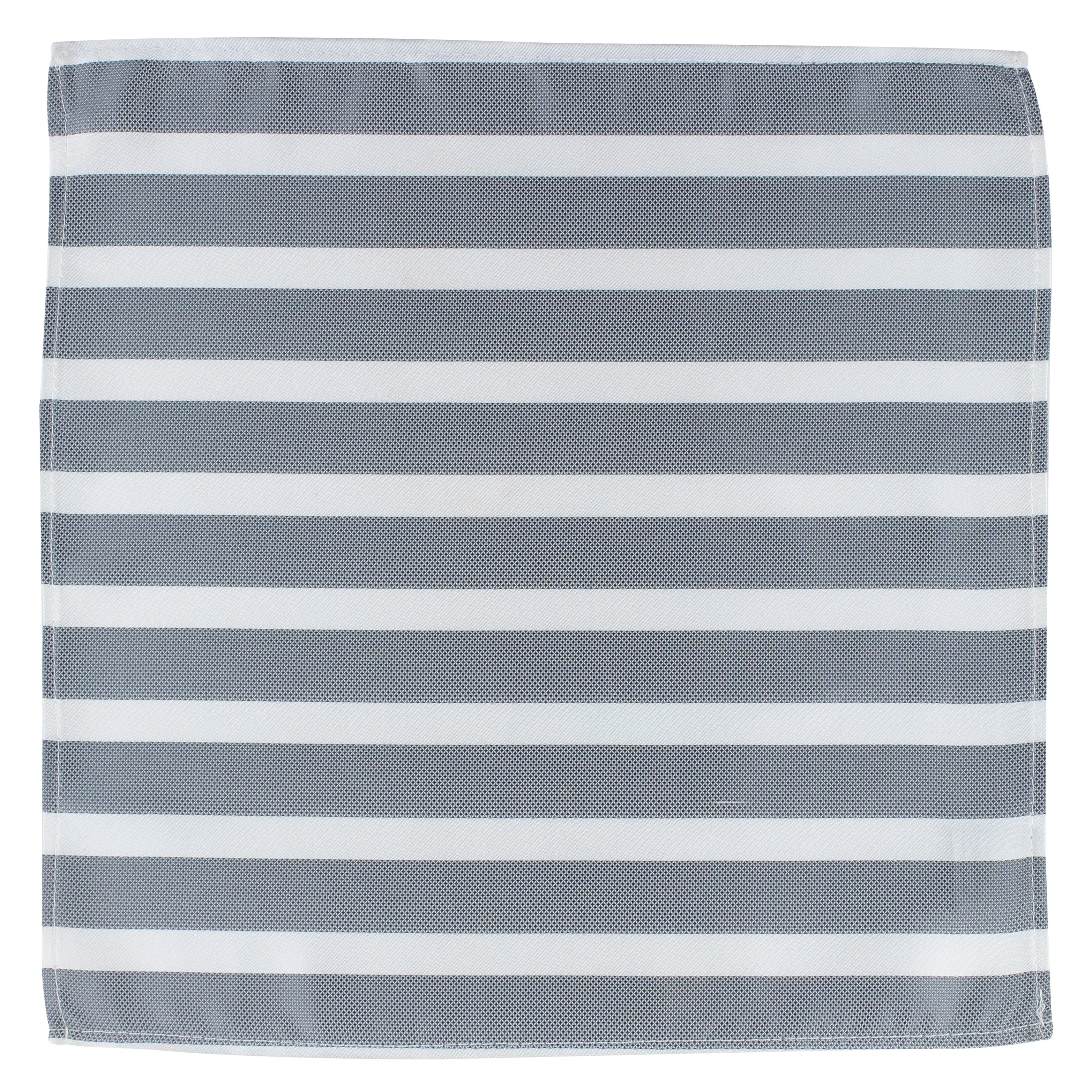 Kovove The Greywind Striped Grey Pocket Square For Men