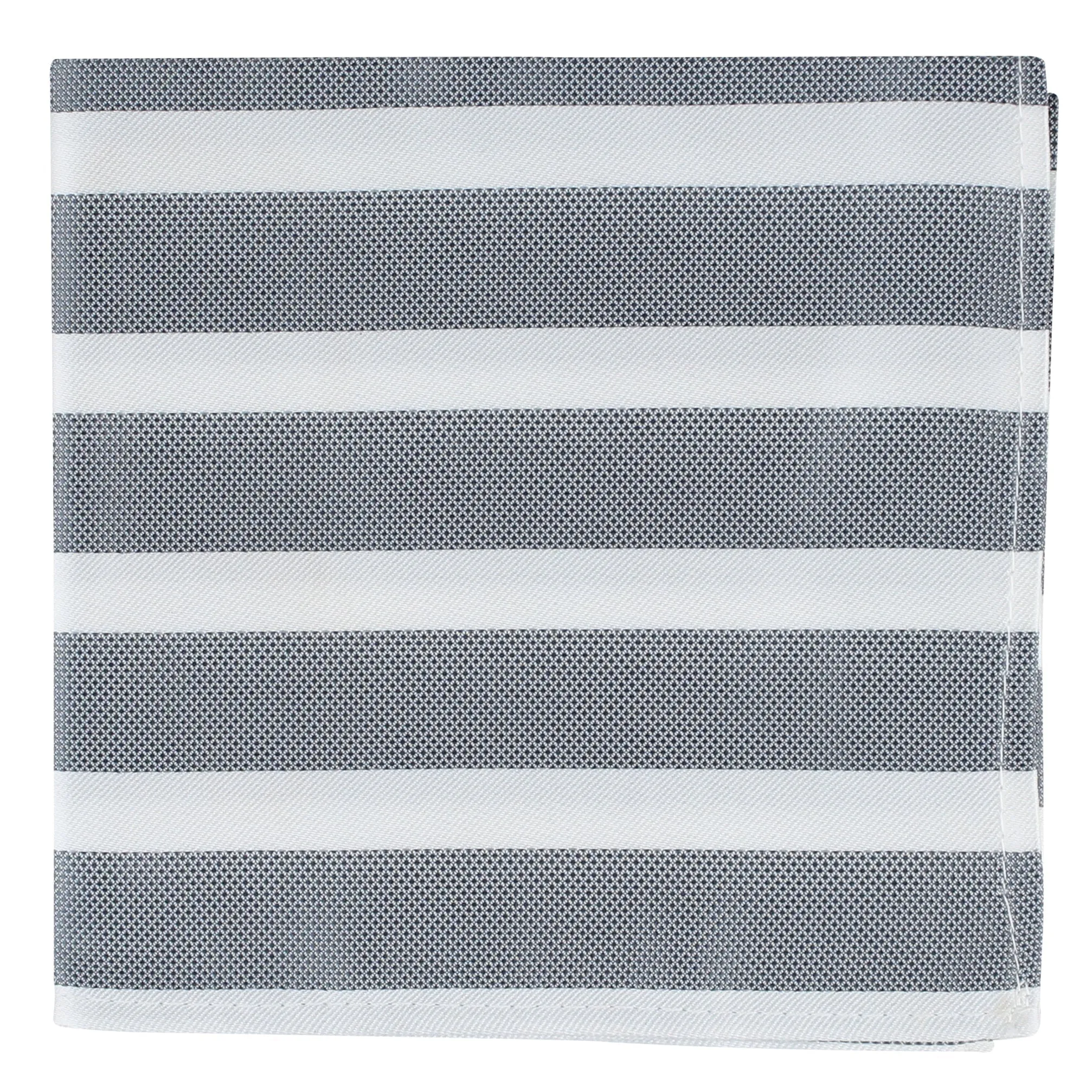 Kovove The Greywind Striped Grey Pocket Square For Men