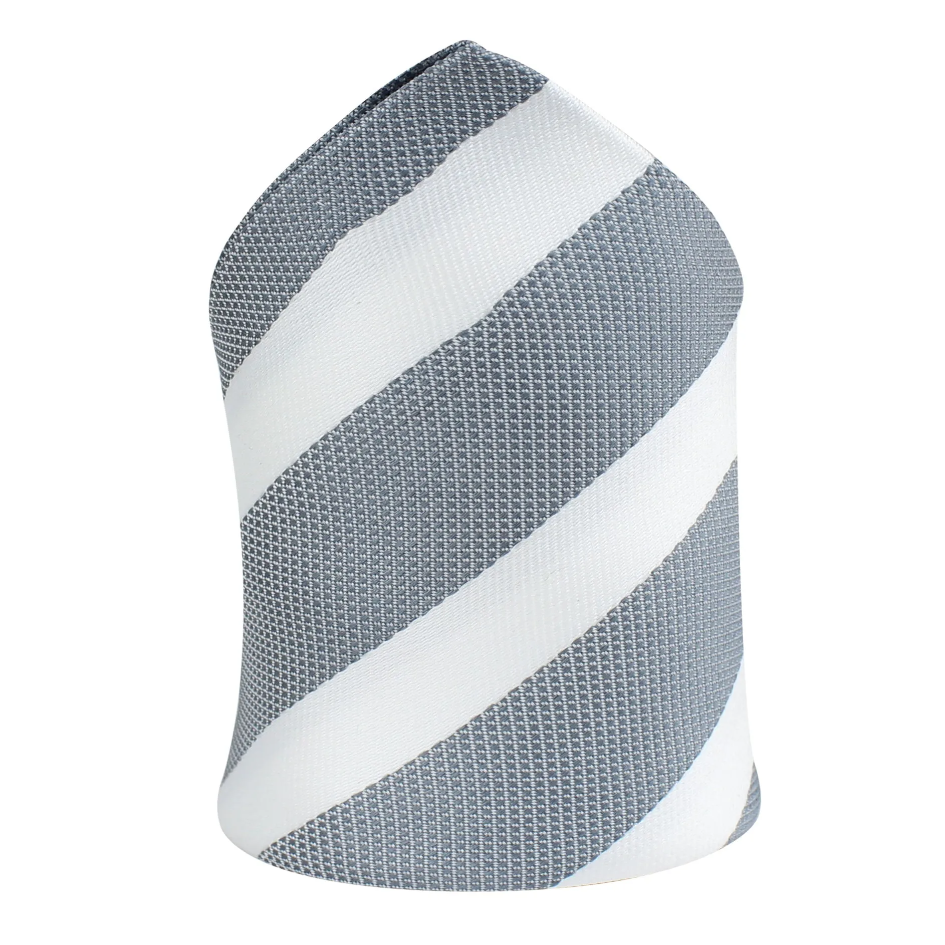 Kovove The Greywind Striped Grey Pocket Square For Men