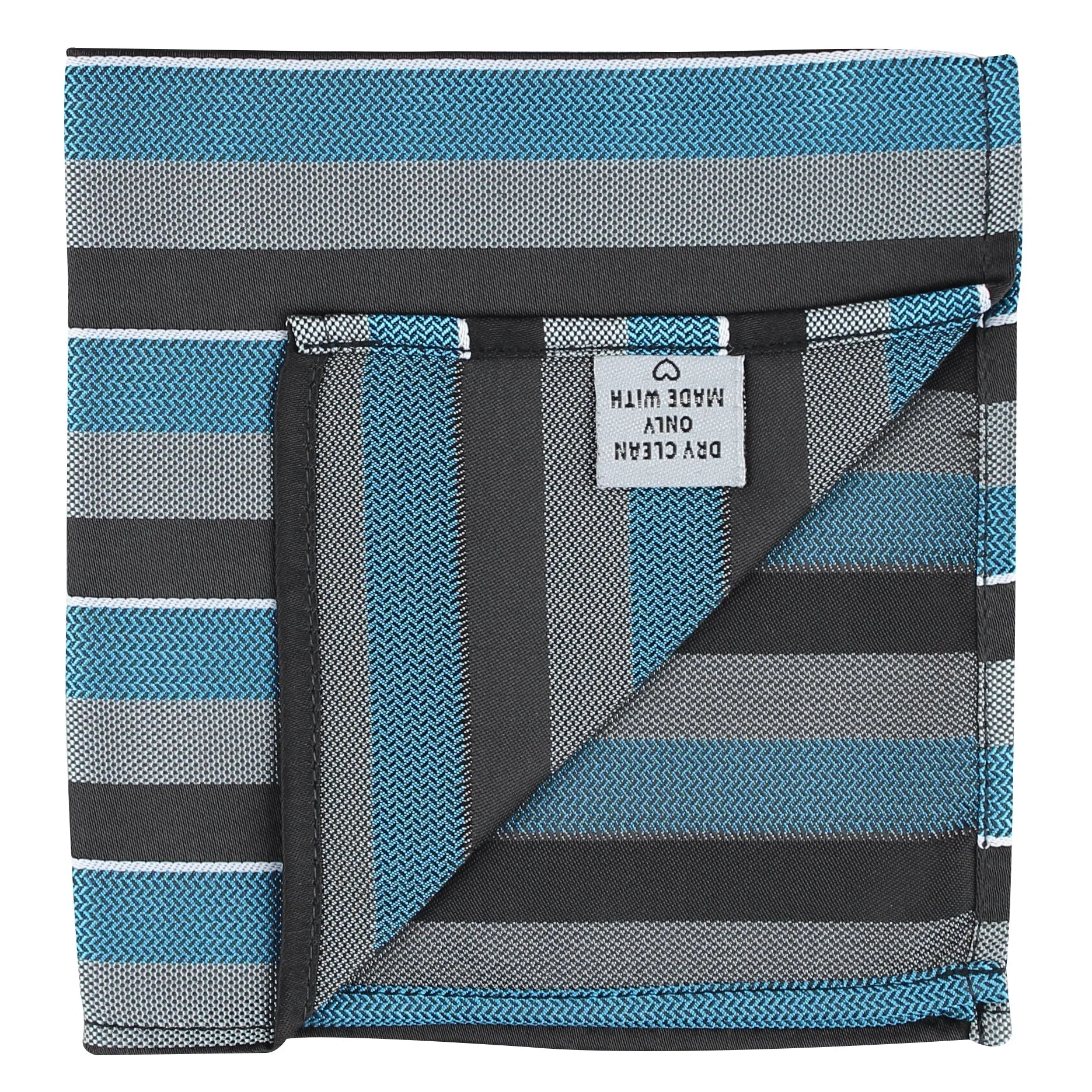 Kovove The Magma Striped Blue Pocket Square For Men