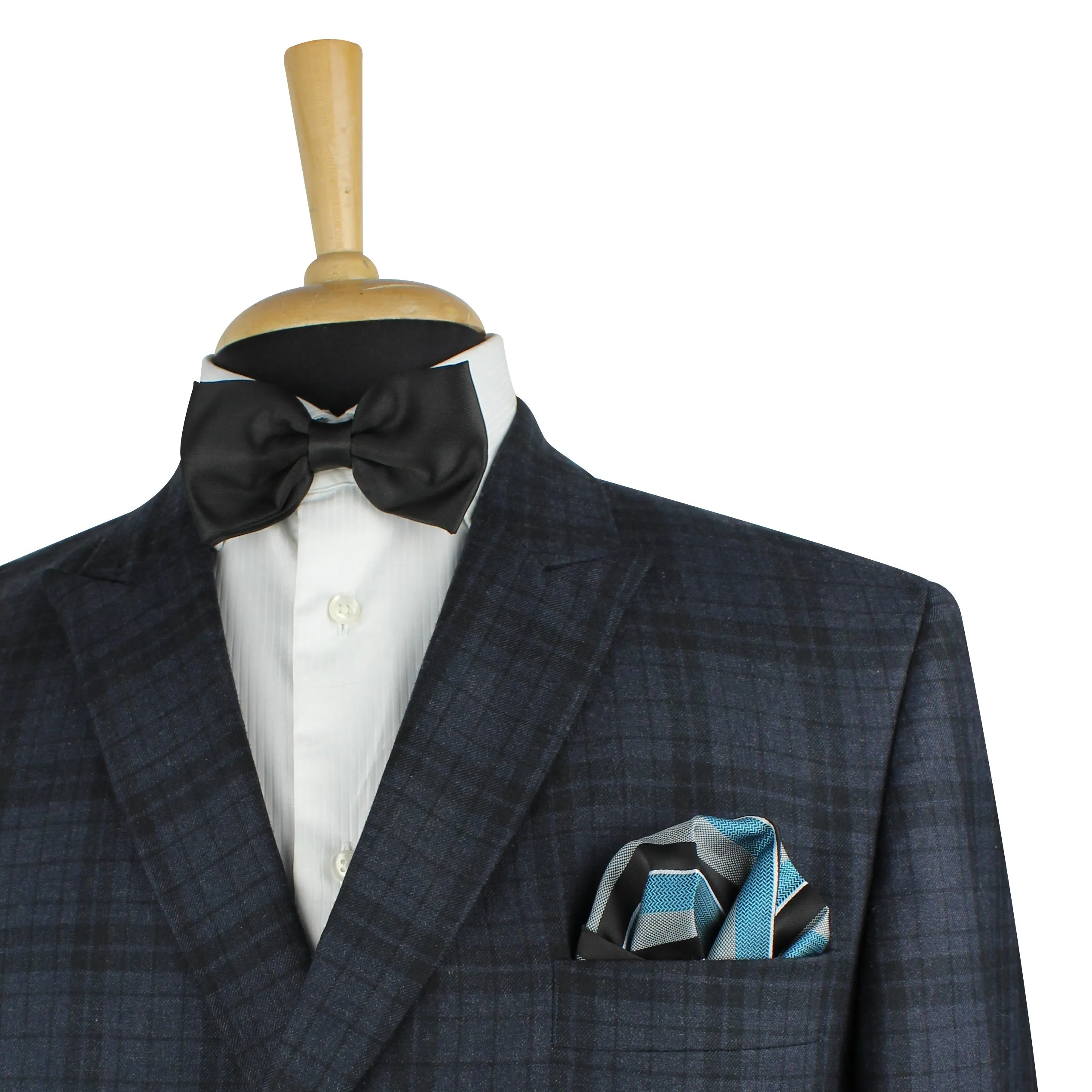 Kovove The Magma Striped Blue Pocket Square For Men