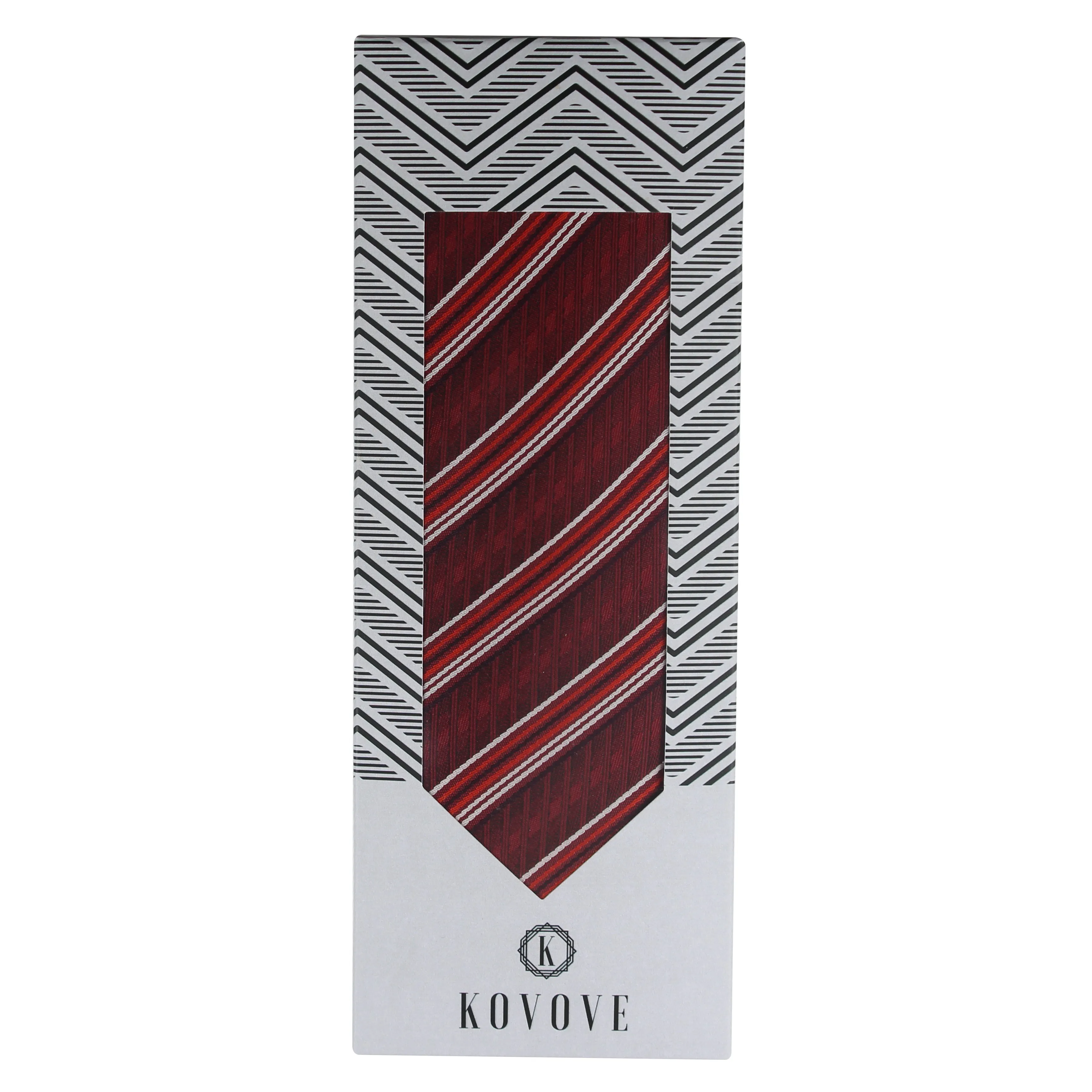 Kovove The Pleasing Striped Black Necktie For Men