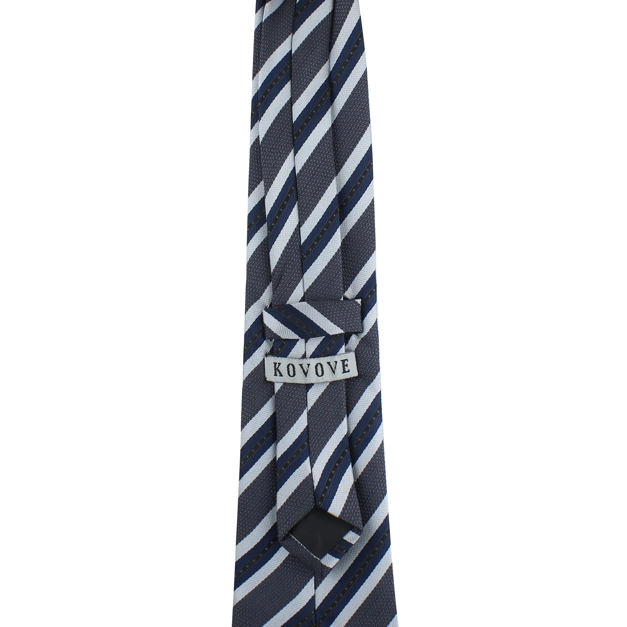 Kovove The Striped Affair Grey Necktie For Men