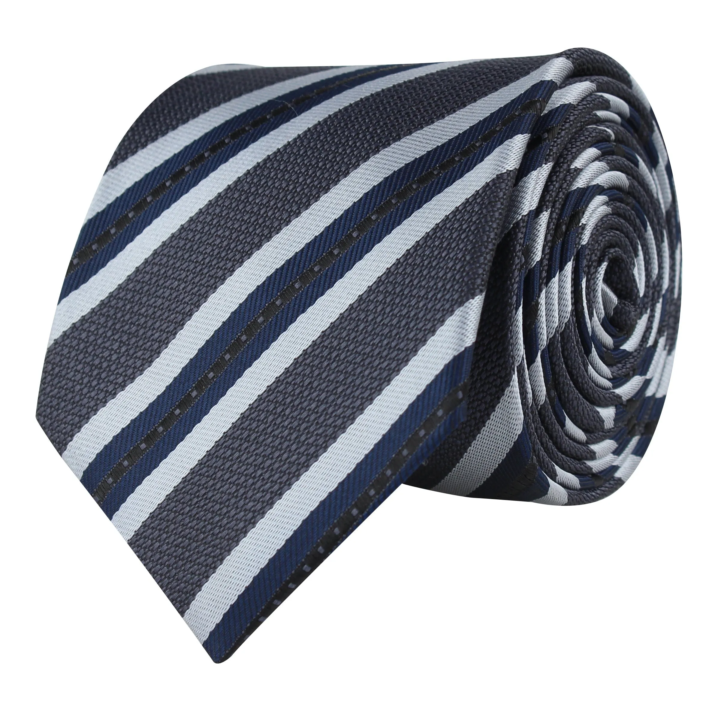 Kovove The Striped Affair Grey Necktie For Men