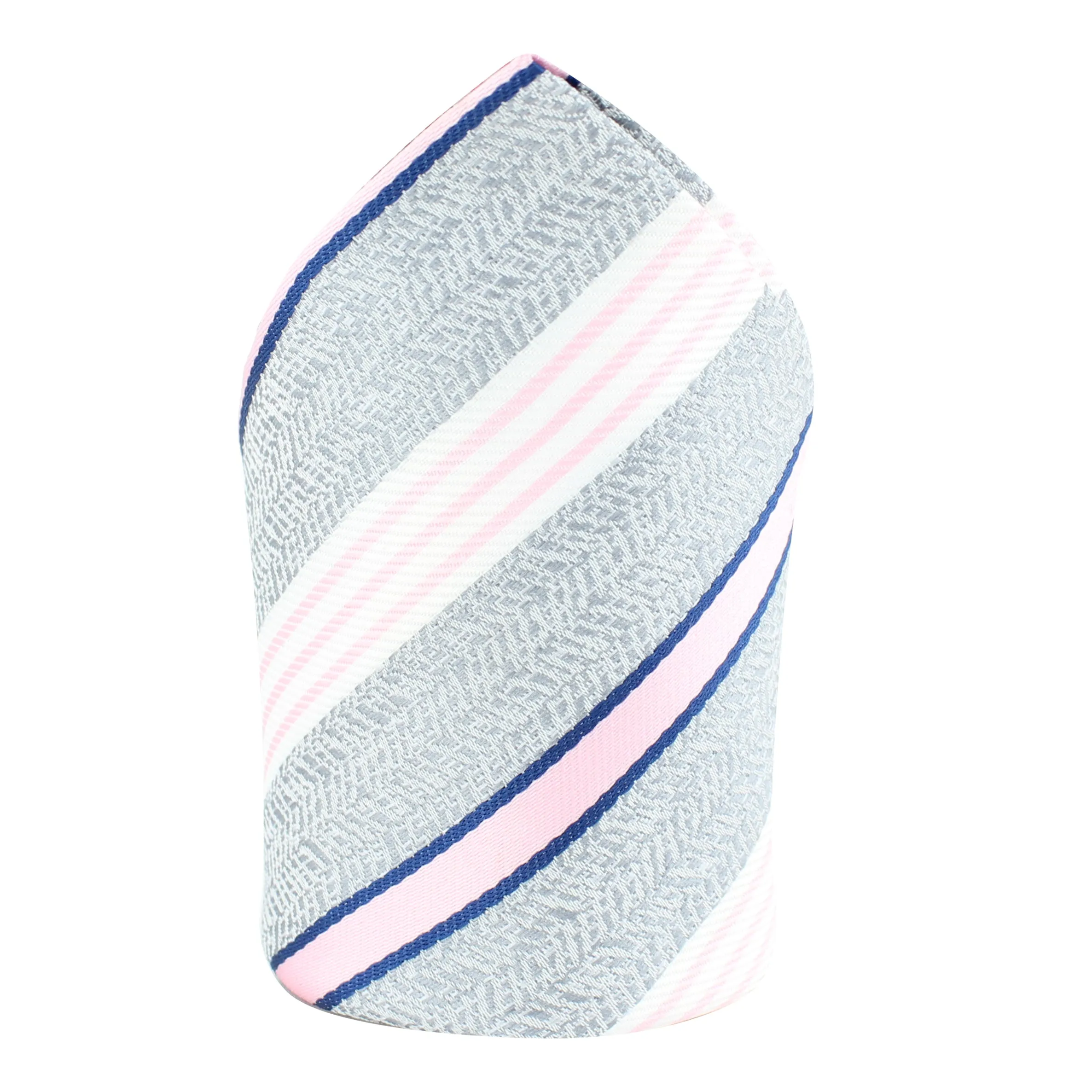 Kovove The Striped Desire Grey Pocket Square For Men