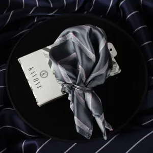 Kovove The Striped Desire Grey Pocket Square For Men