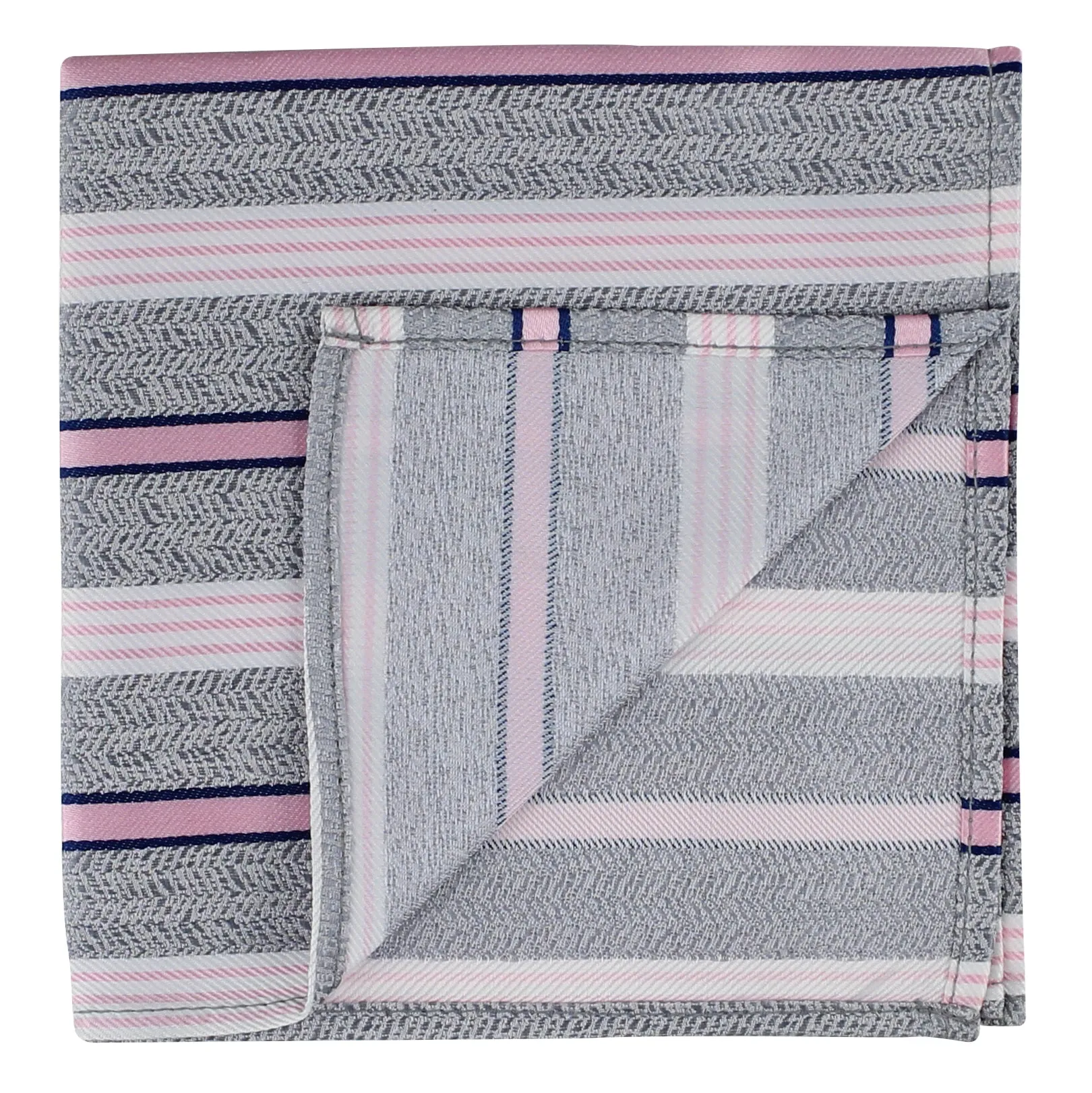 Kovove The Striped Desire Grey Pocket Square For Men