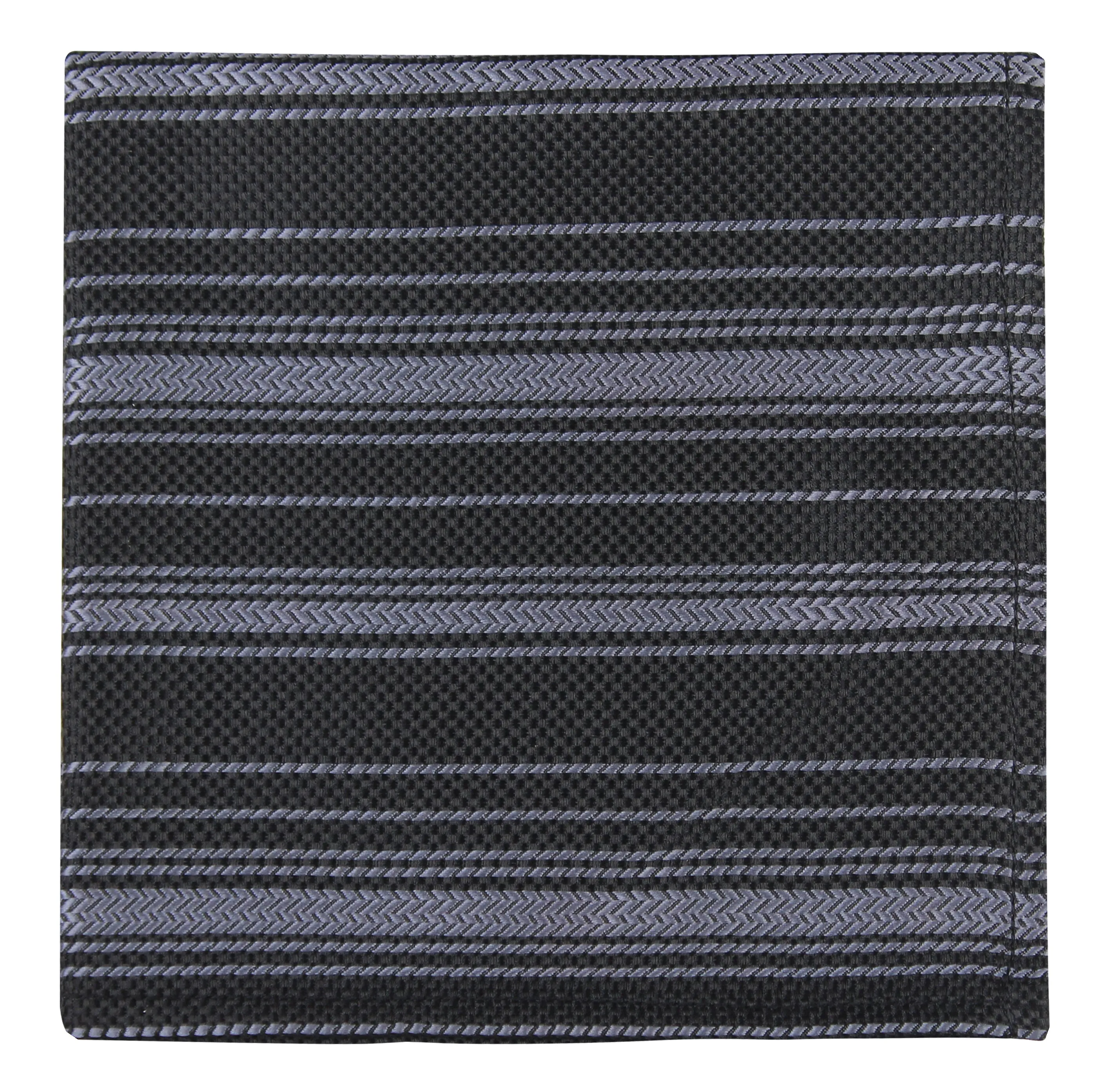 Kovove The Trend Setter Striped  Black Pocket Square