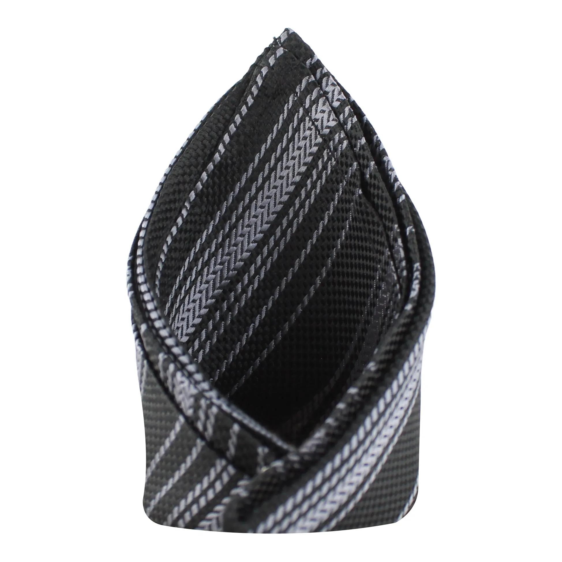 Kovove The Trend Setter Striped  Black Pocket Square