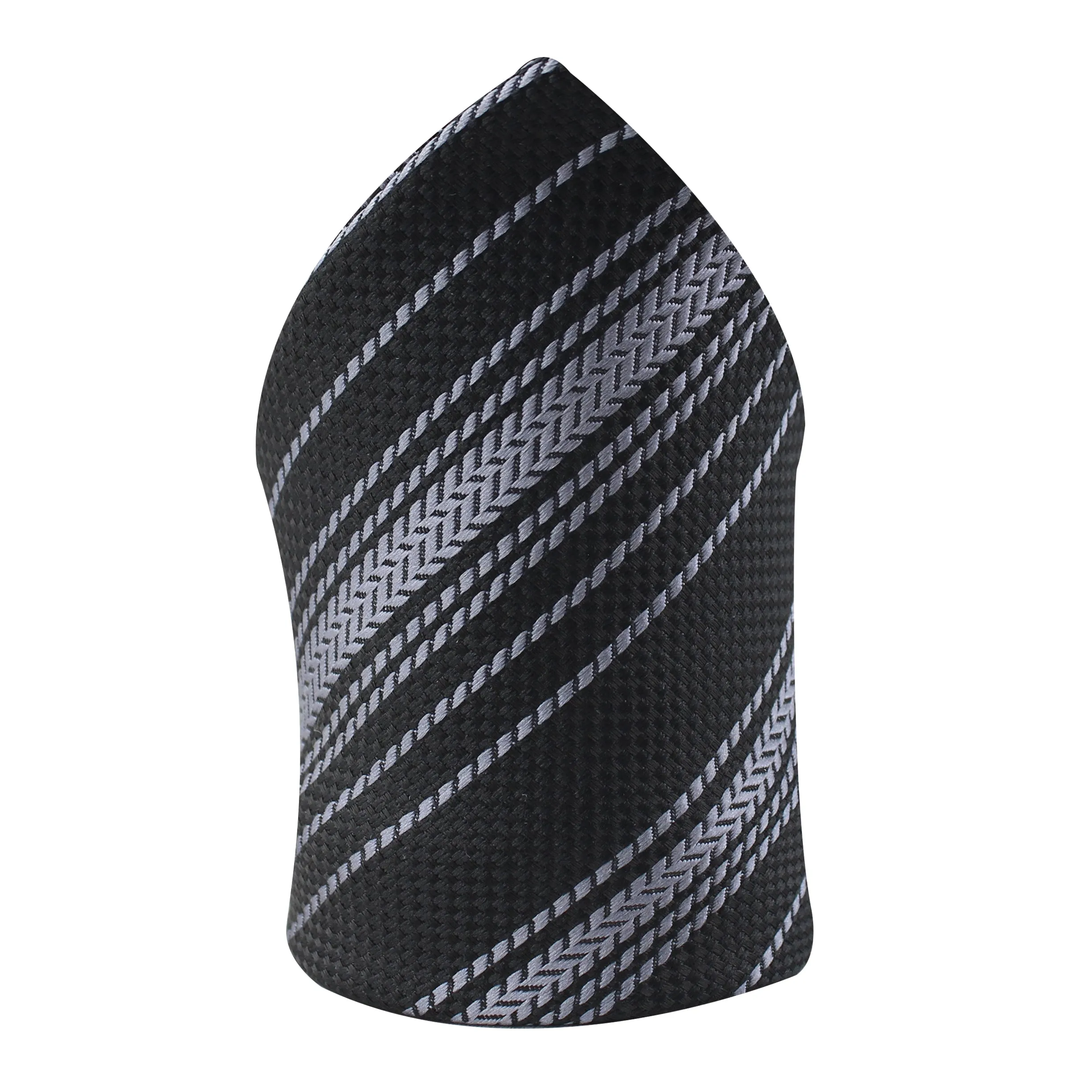 Kovove The Trend Setter Striped  Black Pocket Square