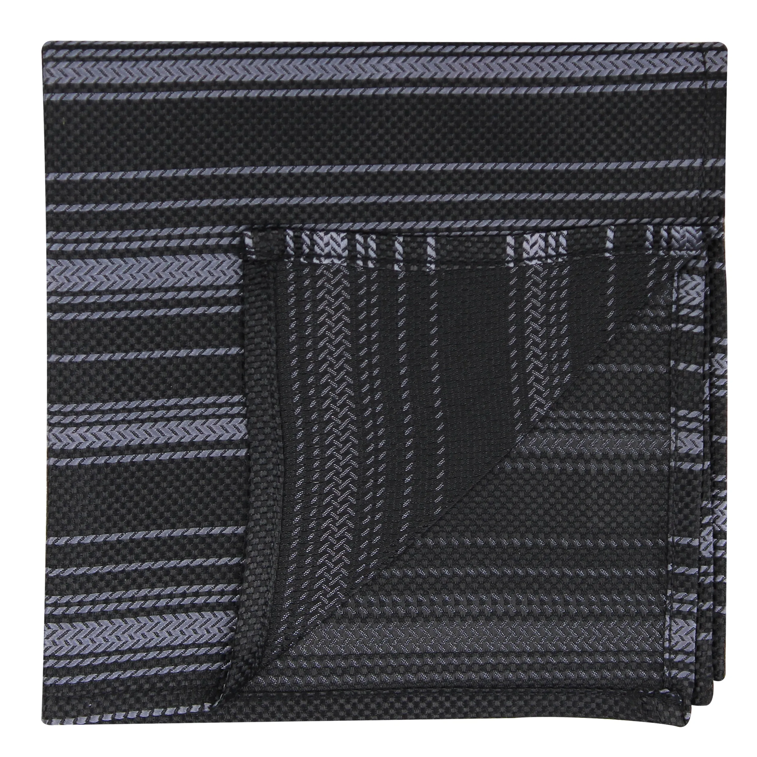 Kovove The Trend Setter Striped  Black Pocket Square